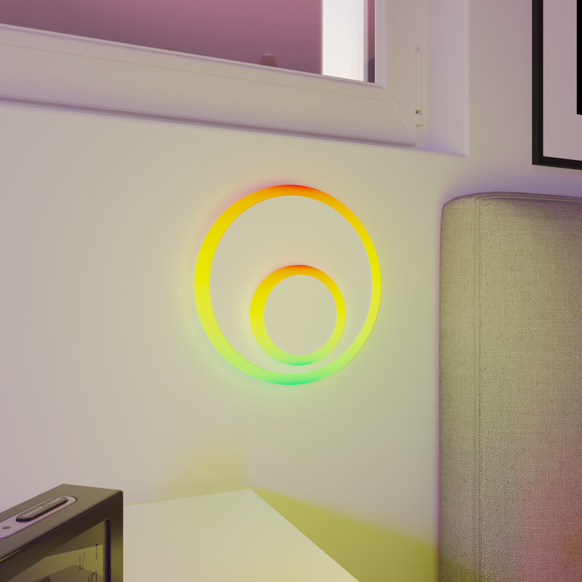 Applique murale LED ronde métal blanc 980 lumens, INSPIRE Kenshi - 6