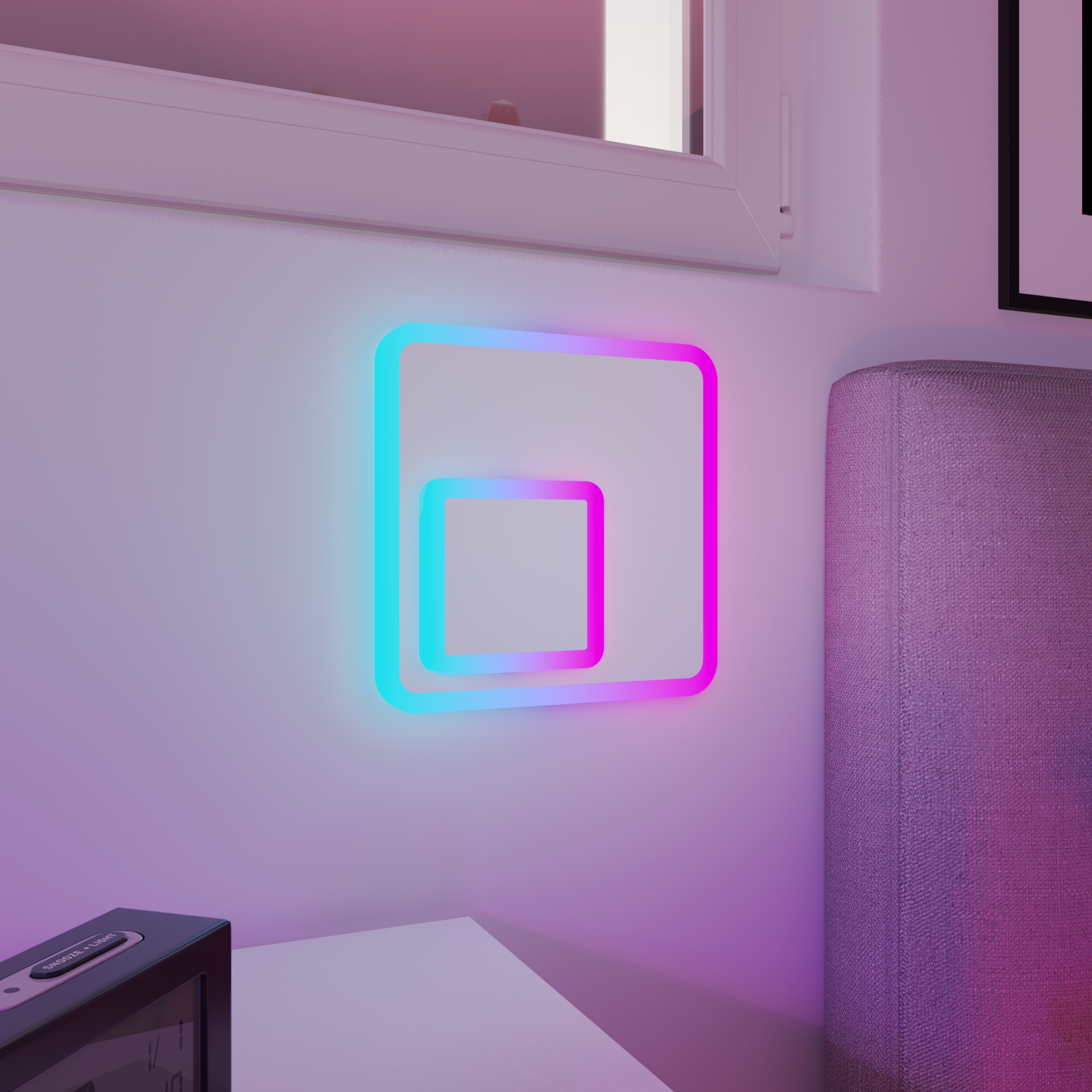 Applique carrée métal blanc LED 1150Lm INSPIRE Kenshi - 2