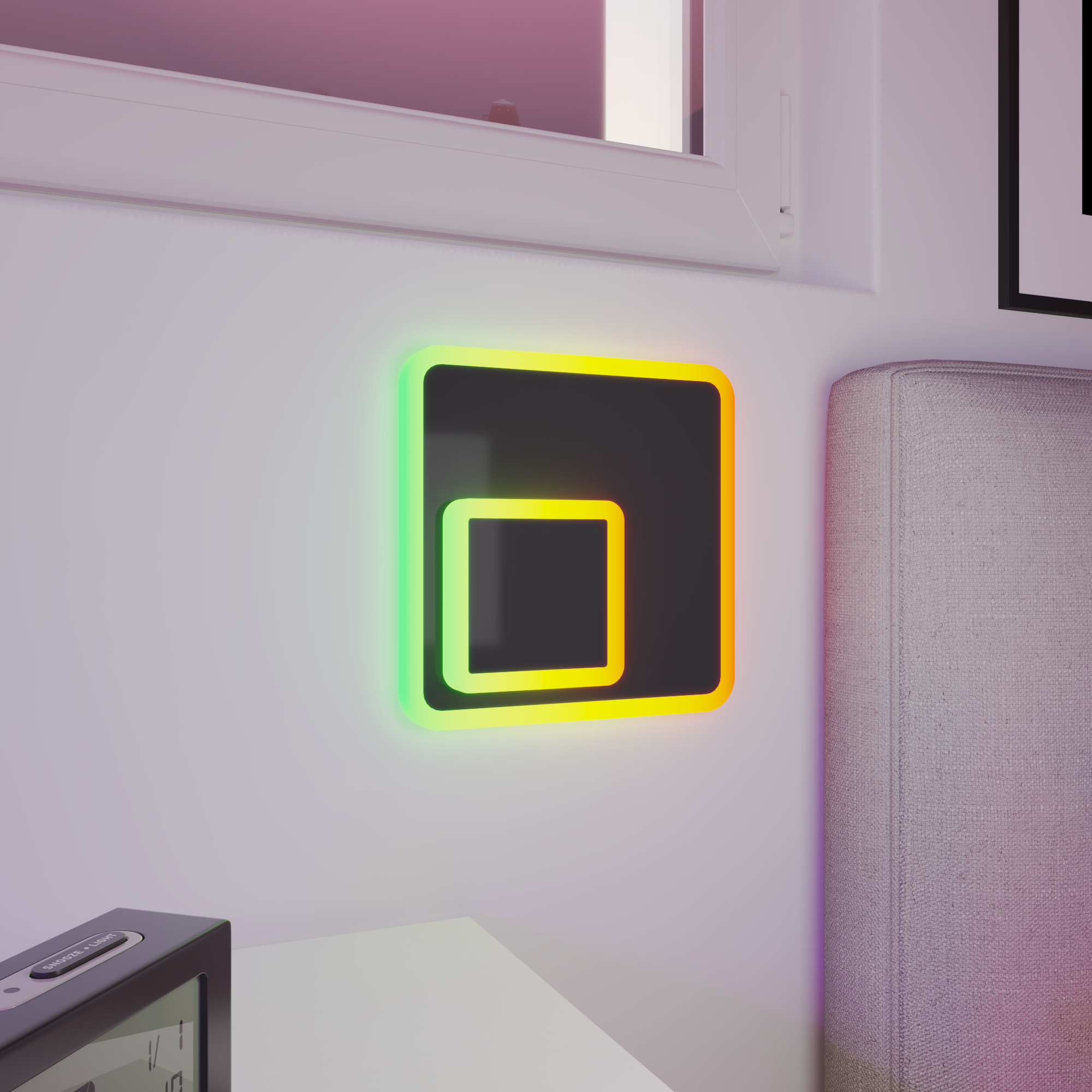Applique carrée métal noir LED 1150Lm INSPIRE Kenshi - 2