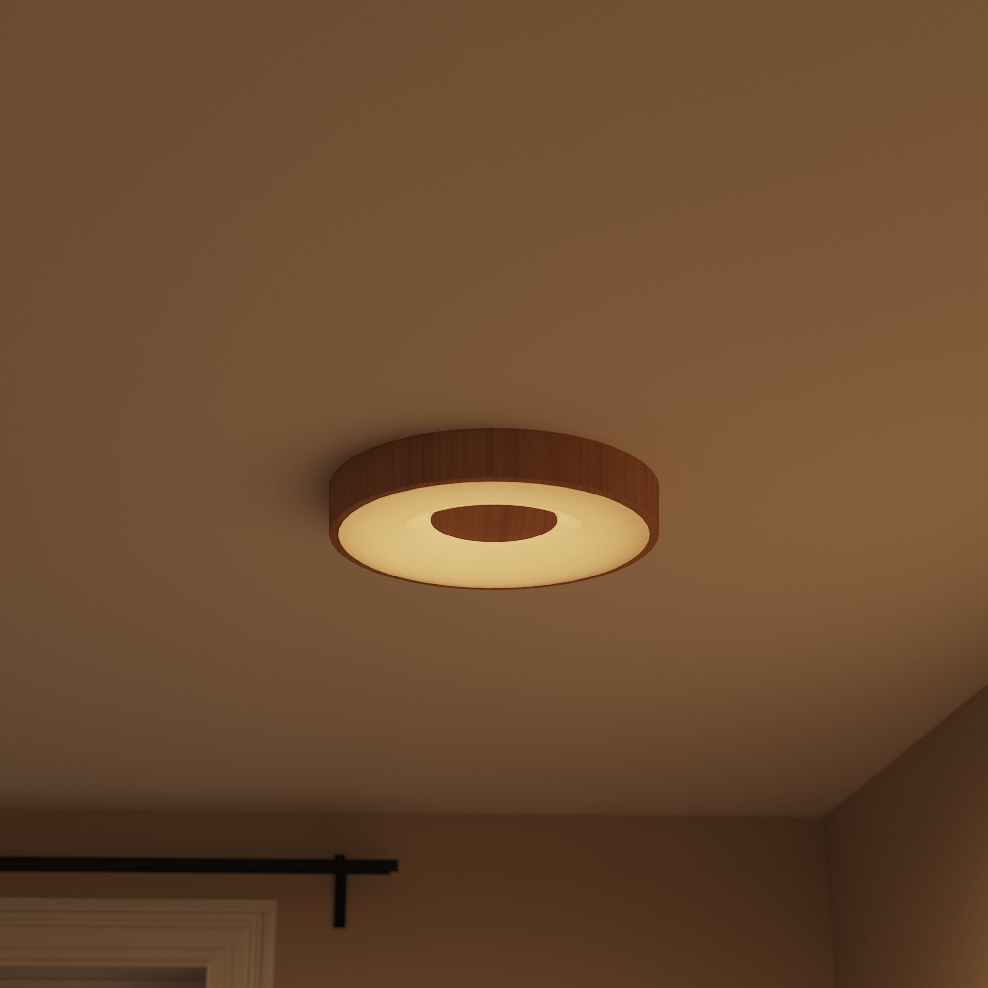 Plafonnier LED Piazo bois, variation de lumière, D.38cm INSPIRE - 2