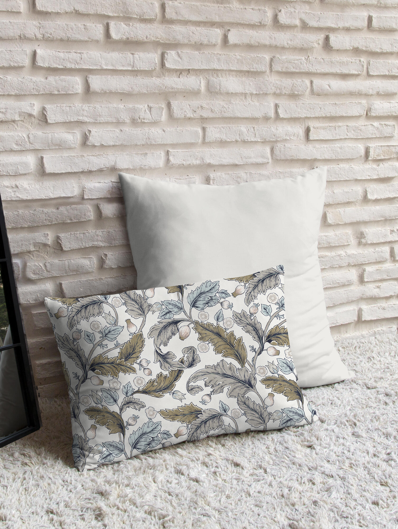 Cojín decorativo   Sutrami poliéster azul, gris y marrón 40x60cm - 6
