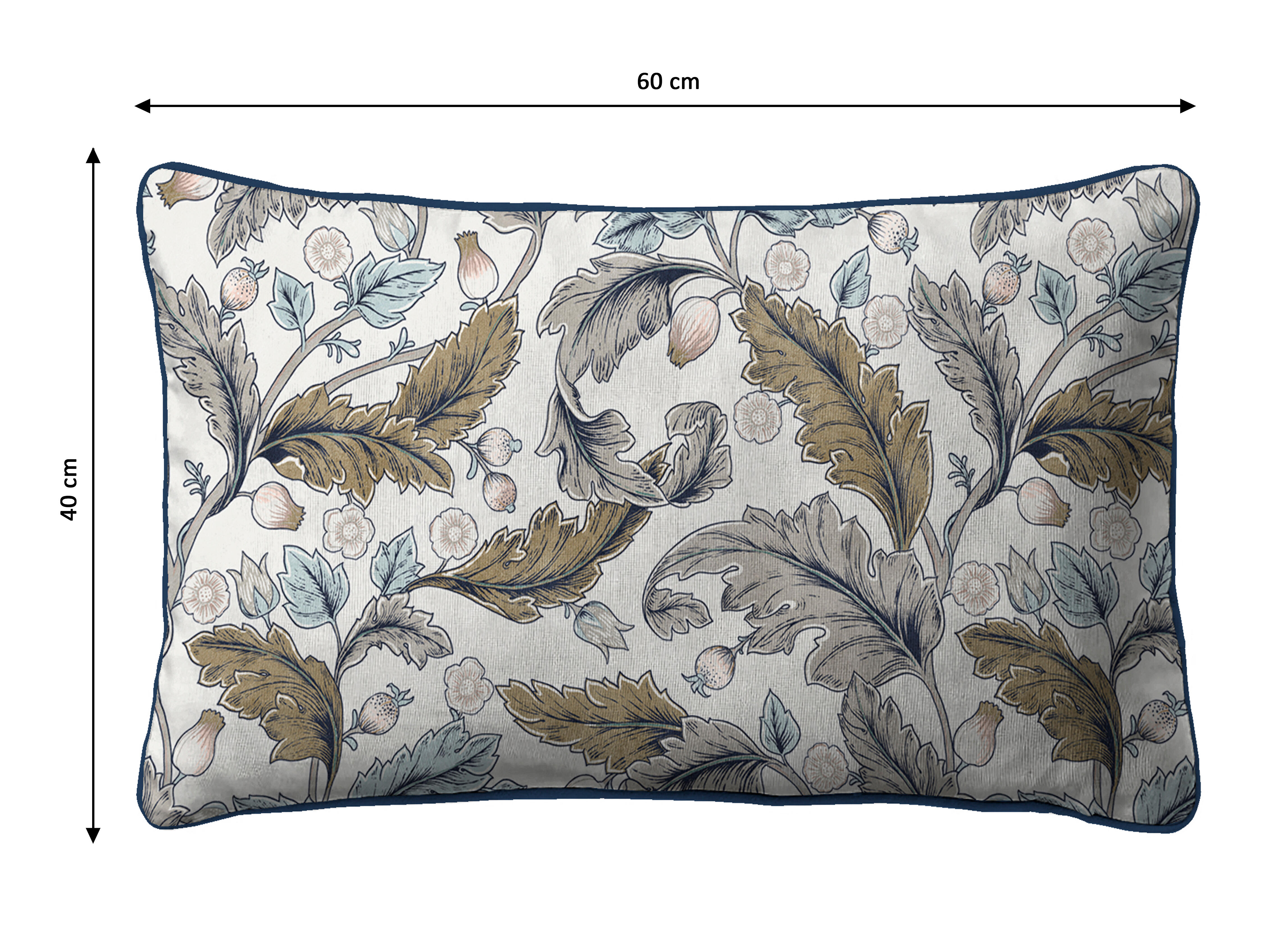 Cojín decorativo   Sutrami poliéster azul, gris y marrón 40x60cm - 2
