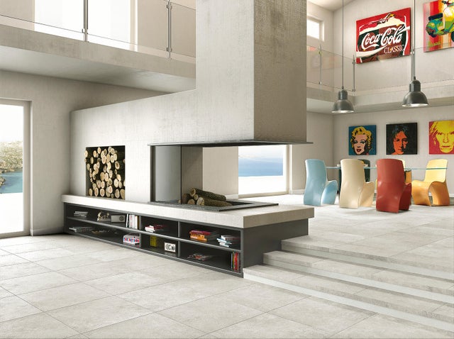 Piastrella da pavimento interno in gres porcellanato 61 x 61 cm rettificato bianco grigio Grey Soul R10 traffico medio (pei 2/5) Sp. 9 mm 1.49 mq