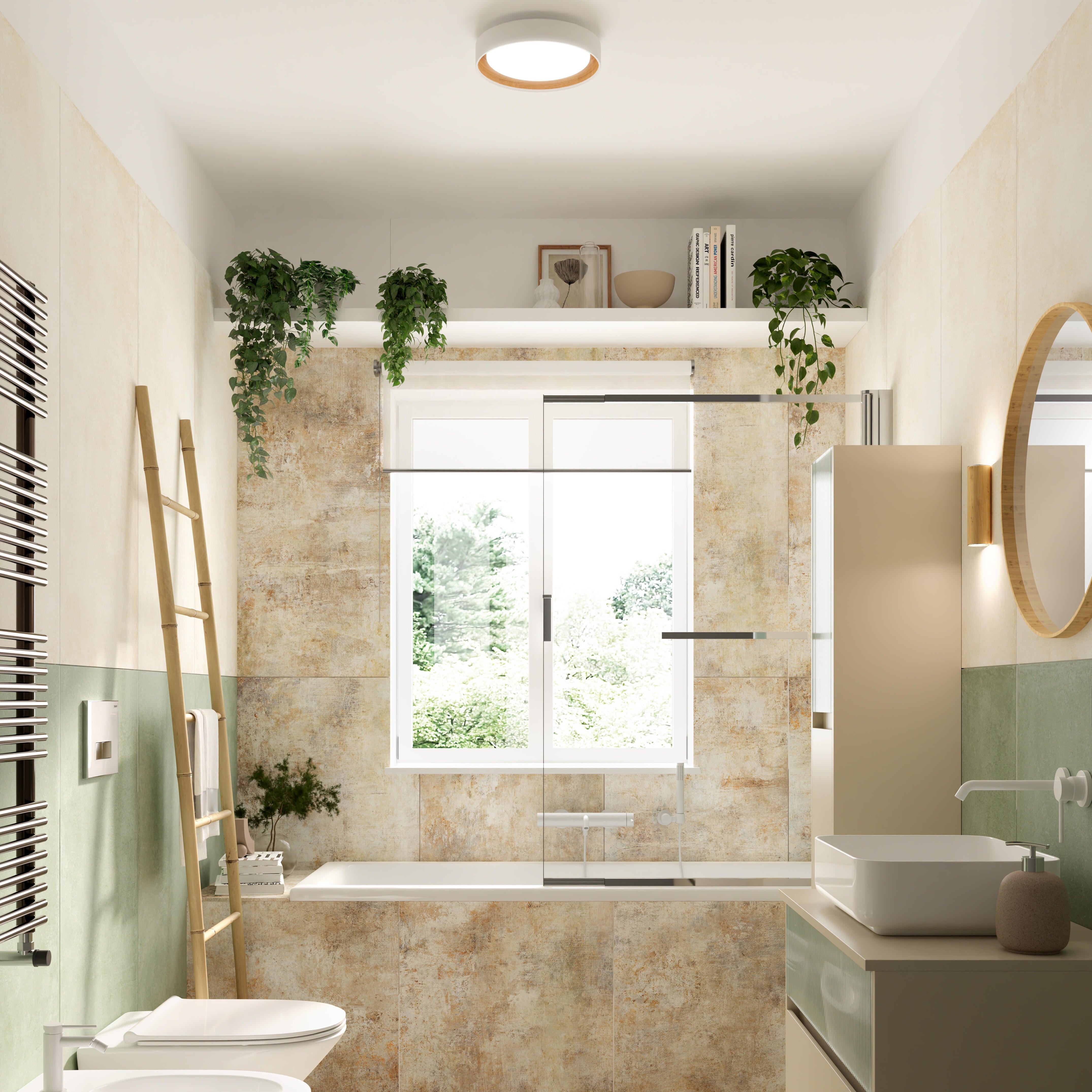 Plafoniera LED Malai Ø 30 cm bianco IP44 cct da bianco caldo al bianco neutro, 1700 lumen INSPIRE - 4