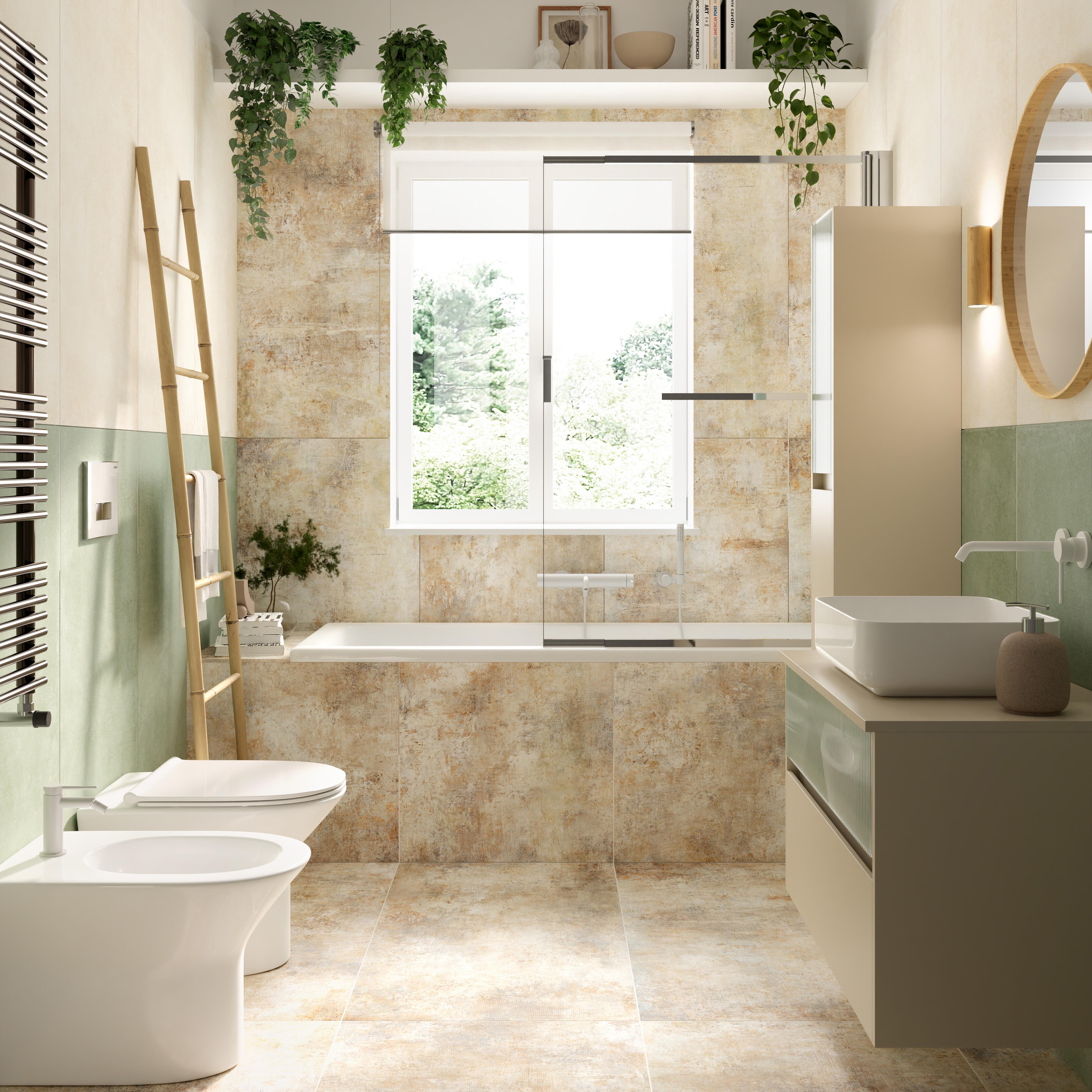 Piastrella da pavimento e rivestimento interno 60 x 119.8 cm Sp. 9 mm rettificato Art Color Street Decoro in gres porcellanato smaltato beige opaco traffico intenso (pei 4/5) R9 1.44 mq - 3