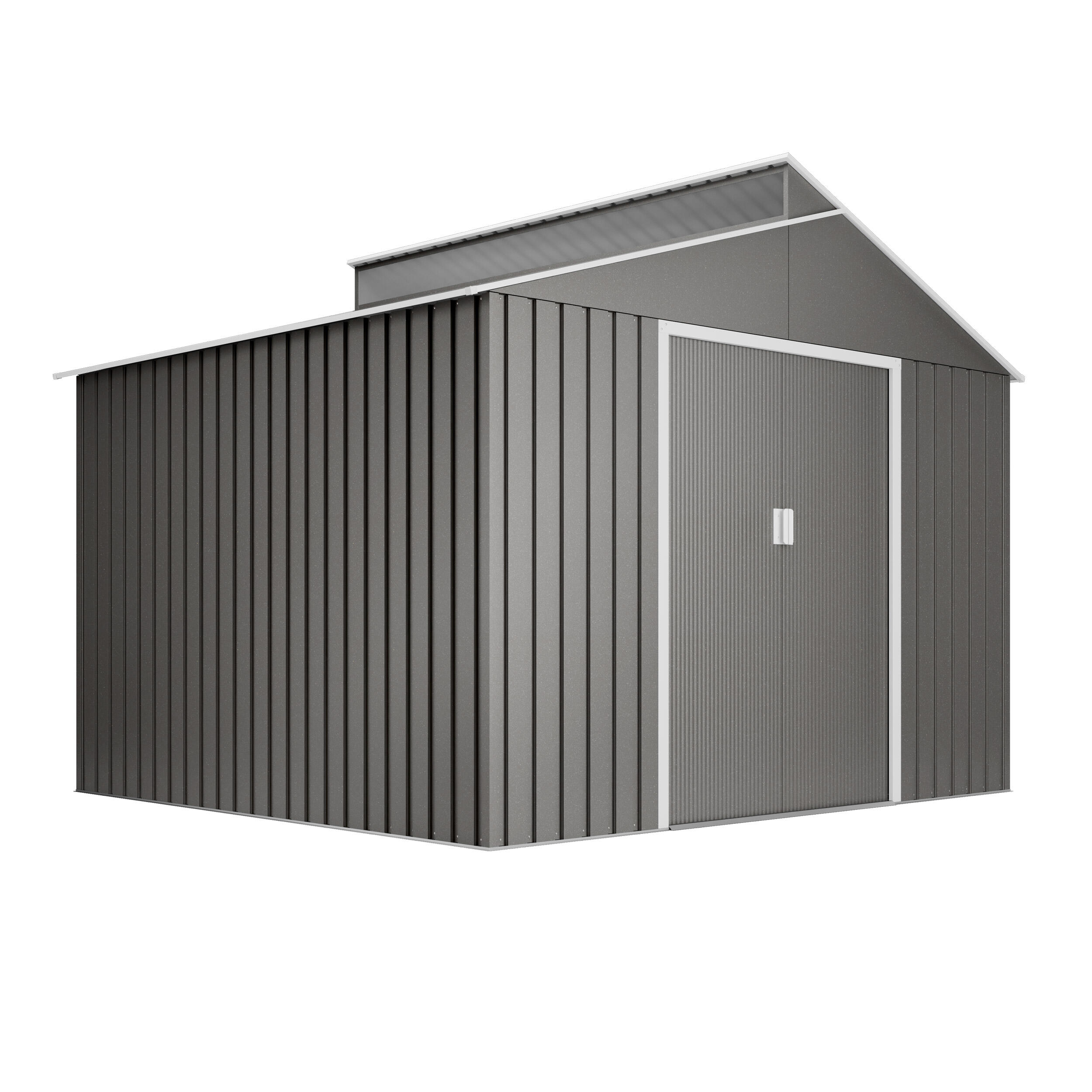 caseta de metal bjorn de 282x222x257 cm y 725 m2 con 025 mm espesor y doble puerta corredera hoggar