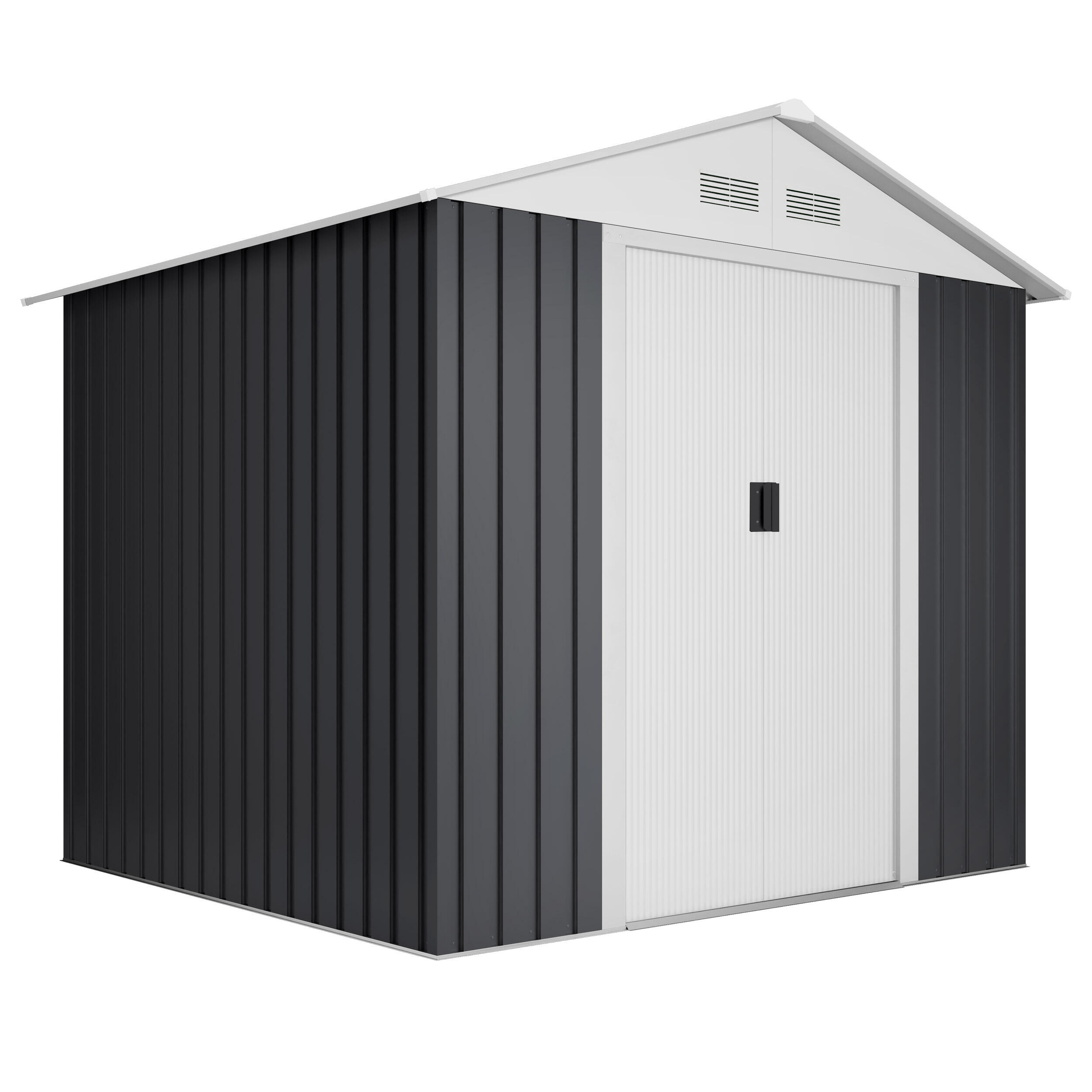 Caseta de metal Advanced Second de 238x199x238 cm y 6.6 m2 con 0.25 mm espesor y doble puerta corredera HOGGAR - 5