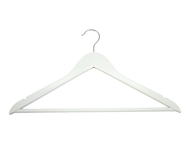 Pack 4 perchas SPACEO de madera blanca FSC 45x23cm (anchoxalto)