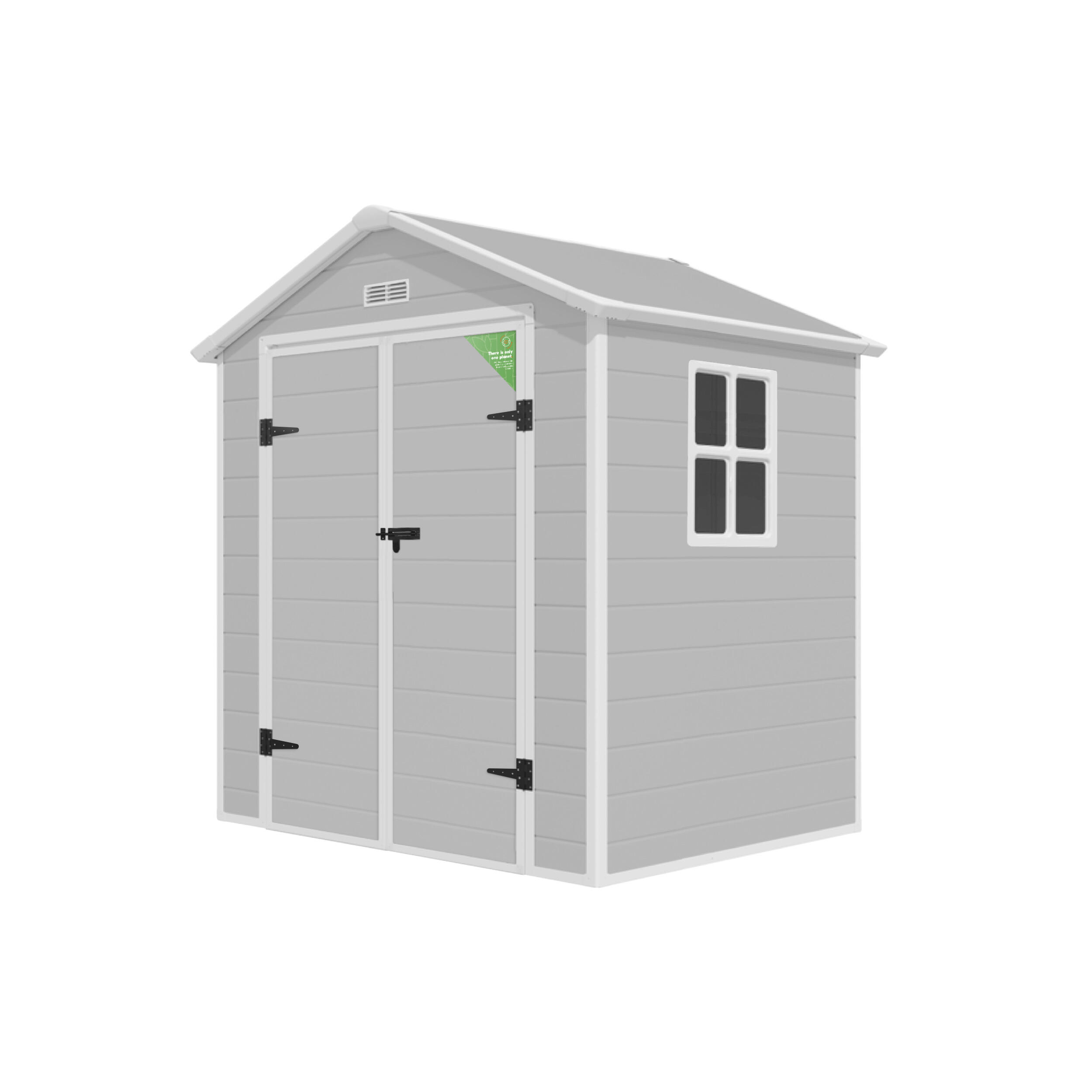 Caseta de resina ONE de 181x210x132 cm y 2.4 m2 con 12 mm espesor y doble puerta abatible HOGGAR - 5