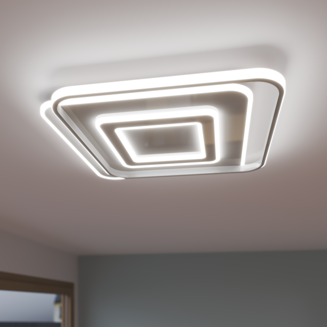 Plafoniera LED Emingo bianco L48 cm IP21 CCT da bianco caldo a bianco freddo con regolazione di temperatura, 13500 lumen INSPIRE