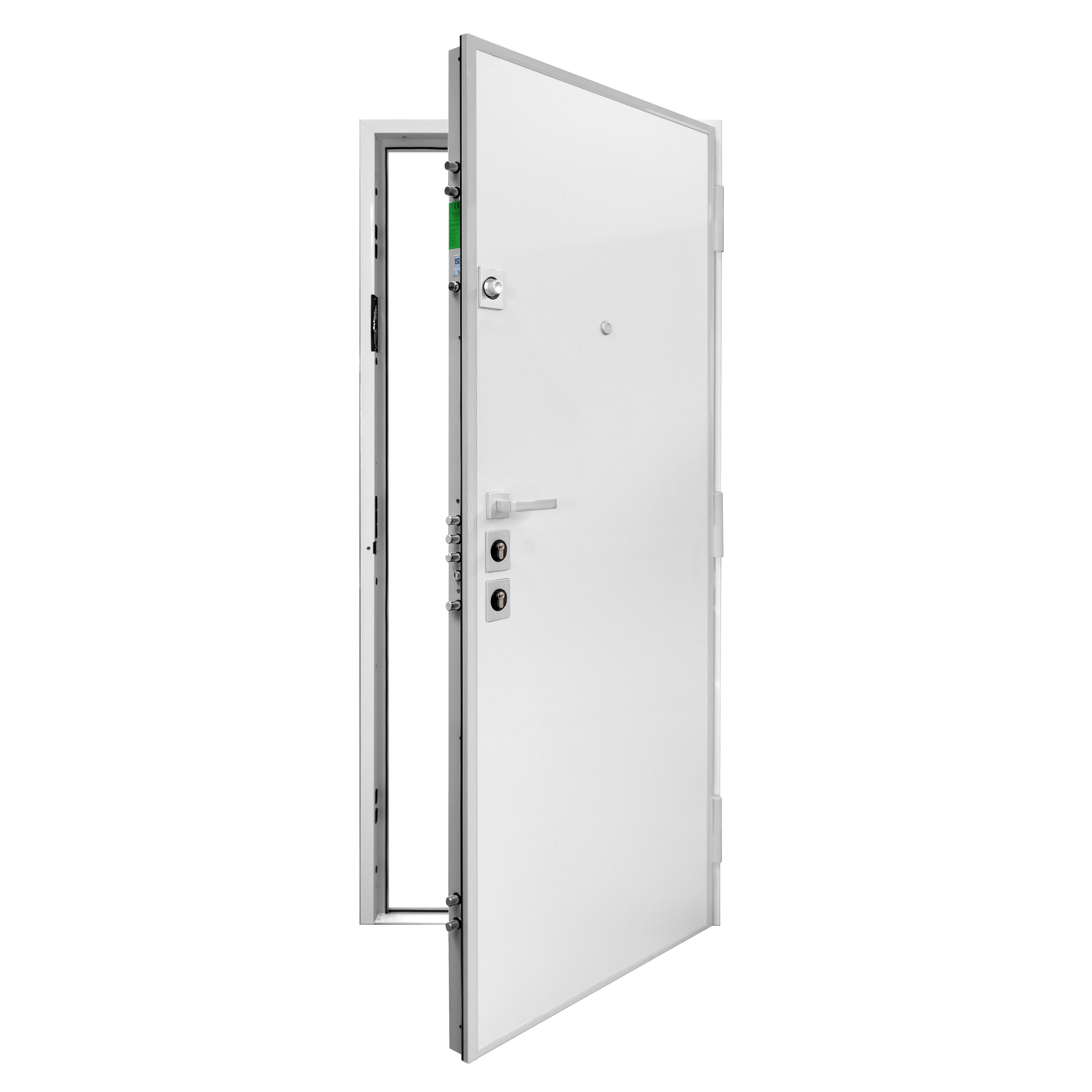 Puerta de entrada acorazada serie Silver 2,0 fresada roble / interior liso blanco apertura izquierda 208x90.3cm - 14