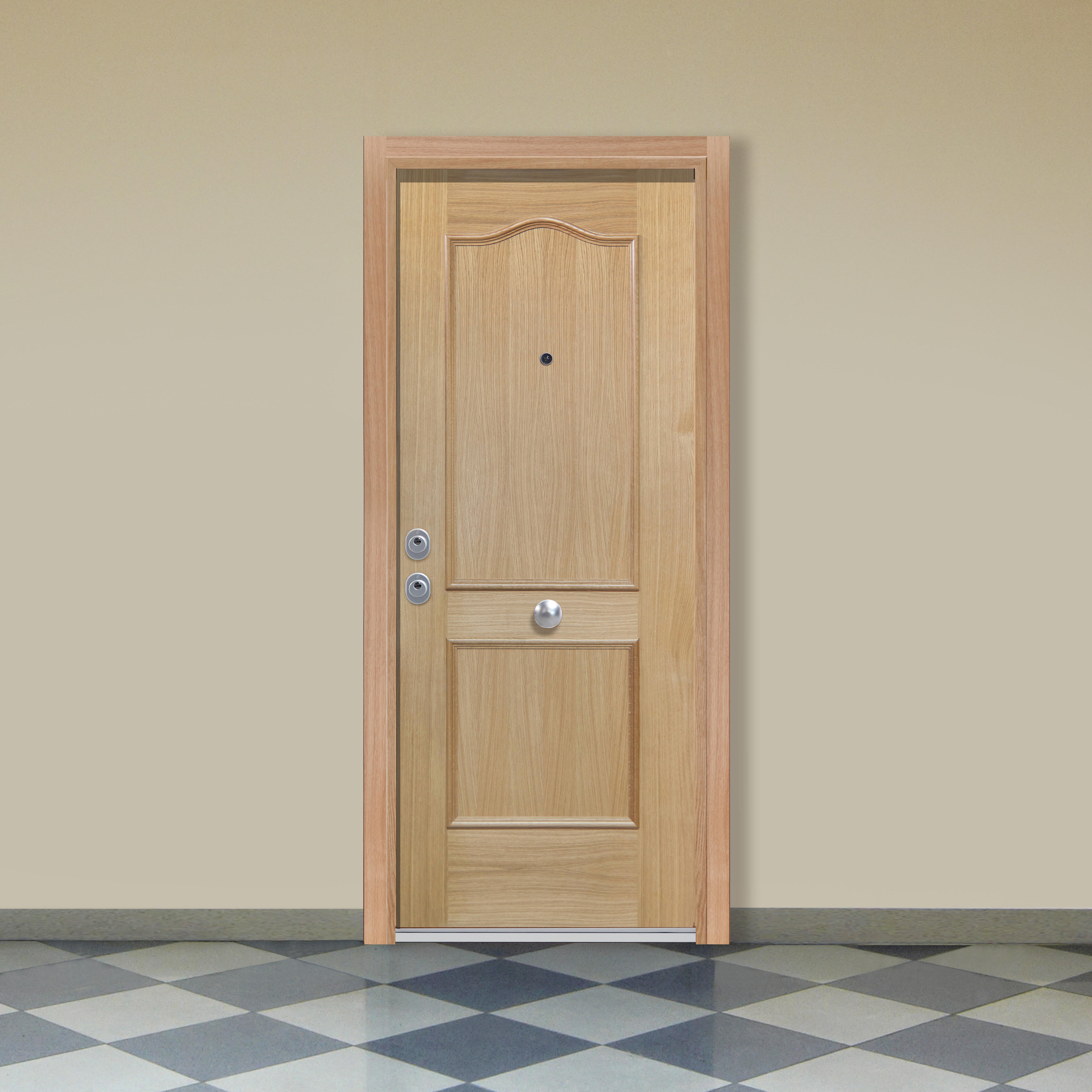 Puerta de entrada acorazada serie silver 2,0 provenzal roble / interior liso roble apertura derecha 208x90.3cm