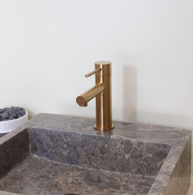 Mitigeur de lavabo cuivre brossé M, bonde incluse, Envol, ESSEBAGNO - 2