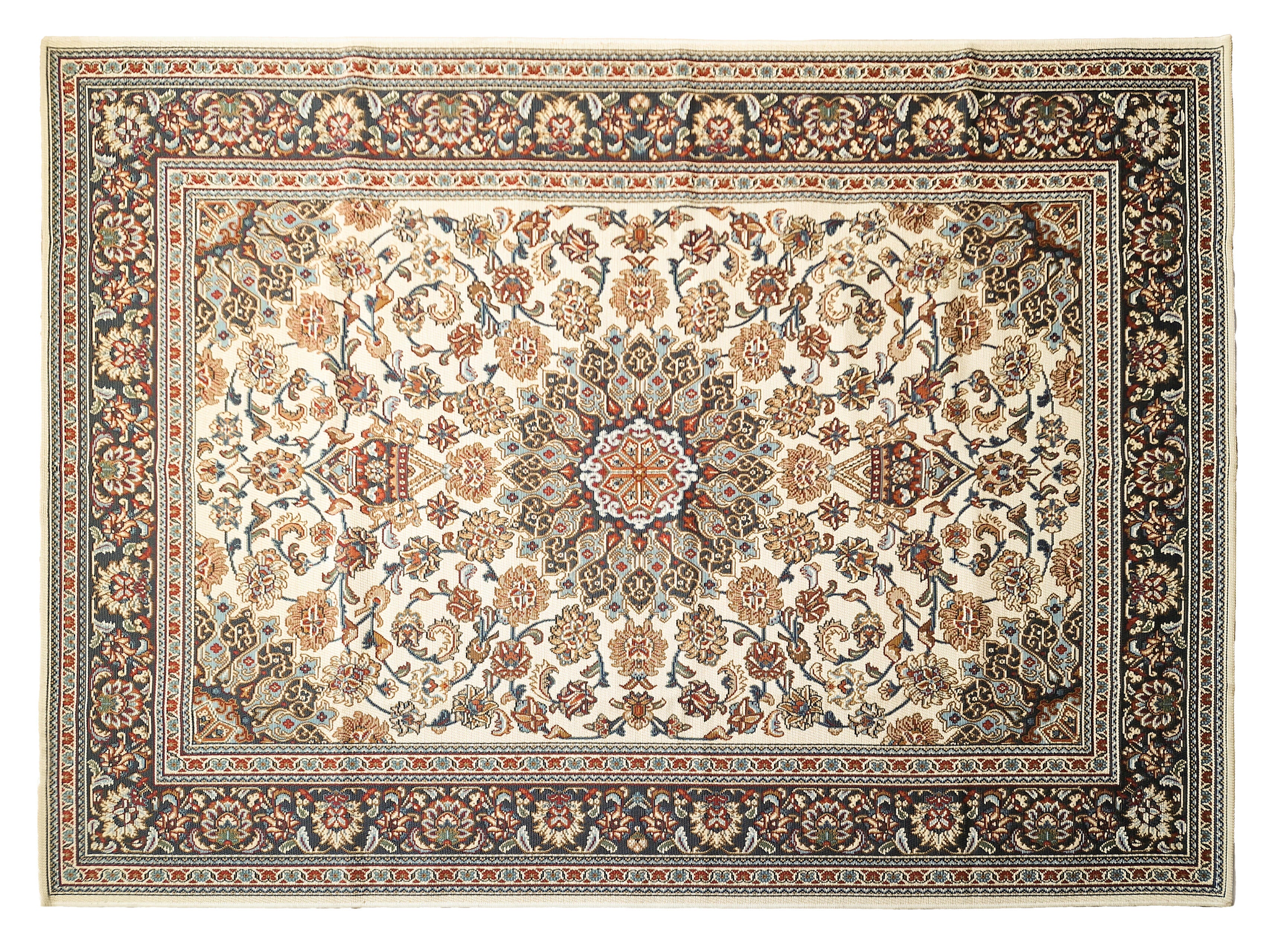 Alfombra exterior/interior poliéster tejido plano base antideslizante java nicola geométrico beige lavable en lavadora 240x340cm