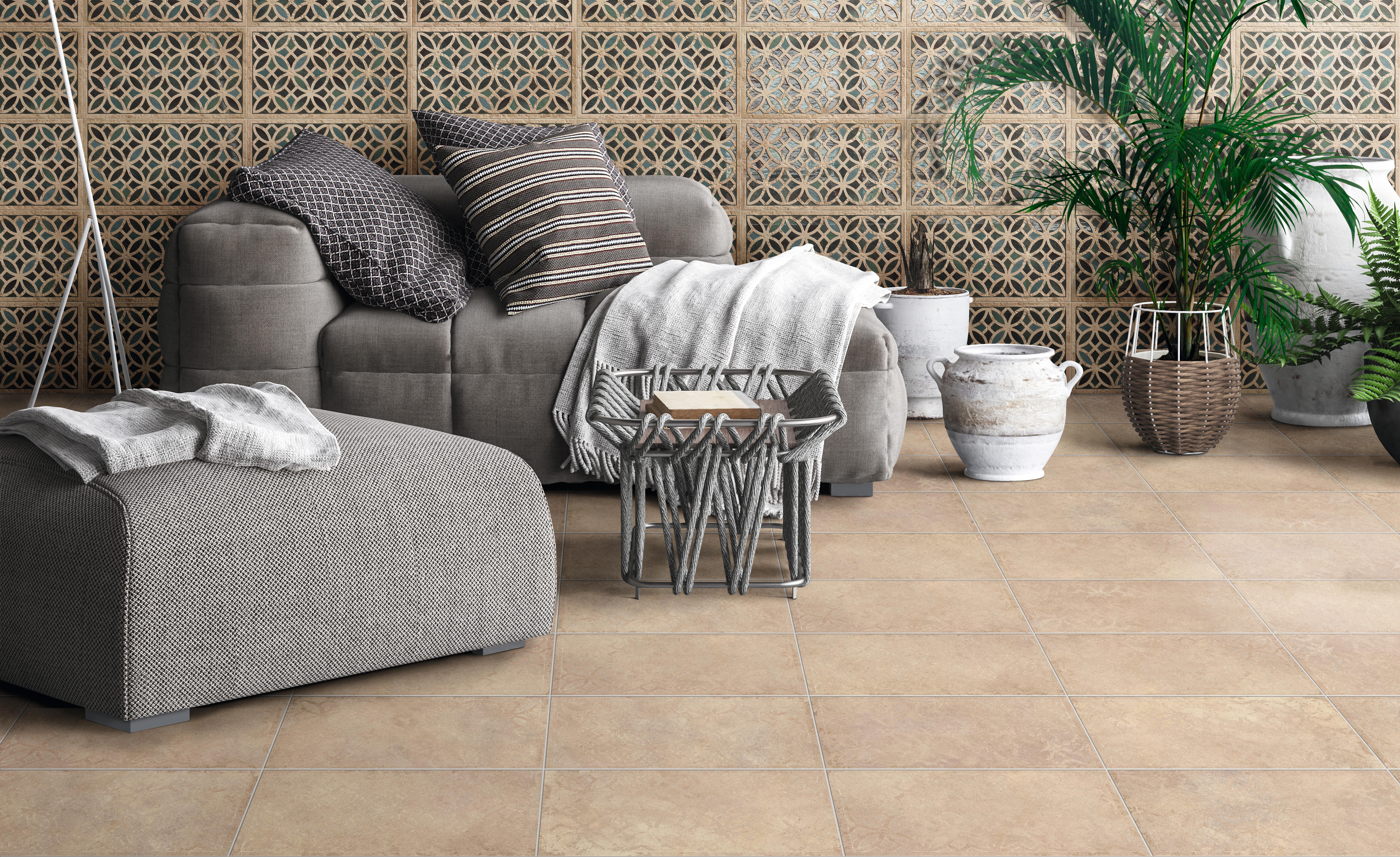 Suelo/azulejo porcelánico dakhla efecto terracota arena 31x56 cm