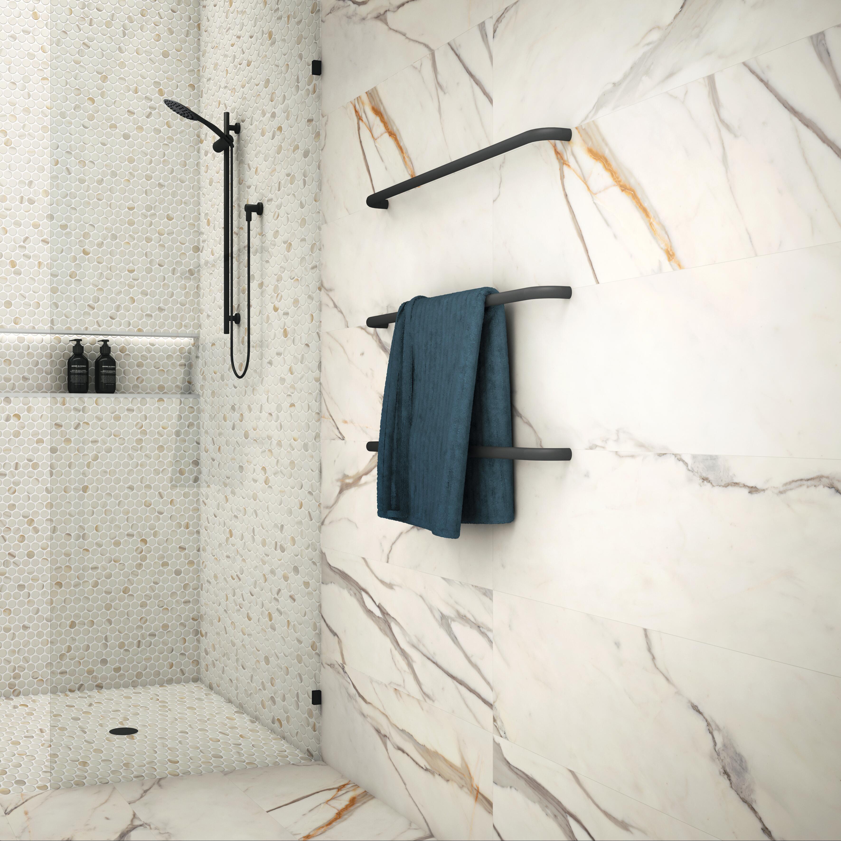 Azulejo porcelánico calacatta efecto mármol dorado 40x120 cm