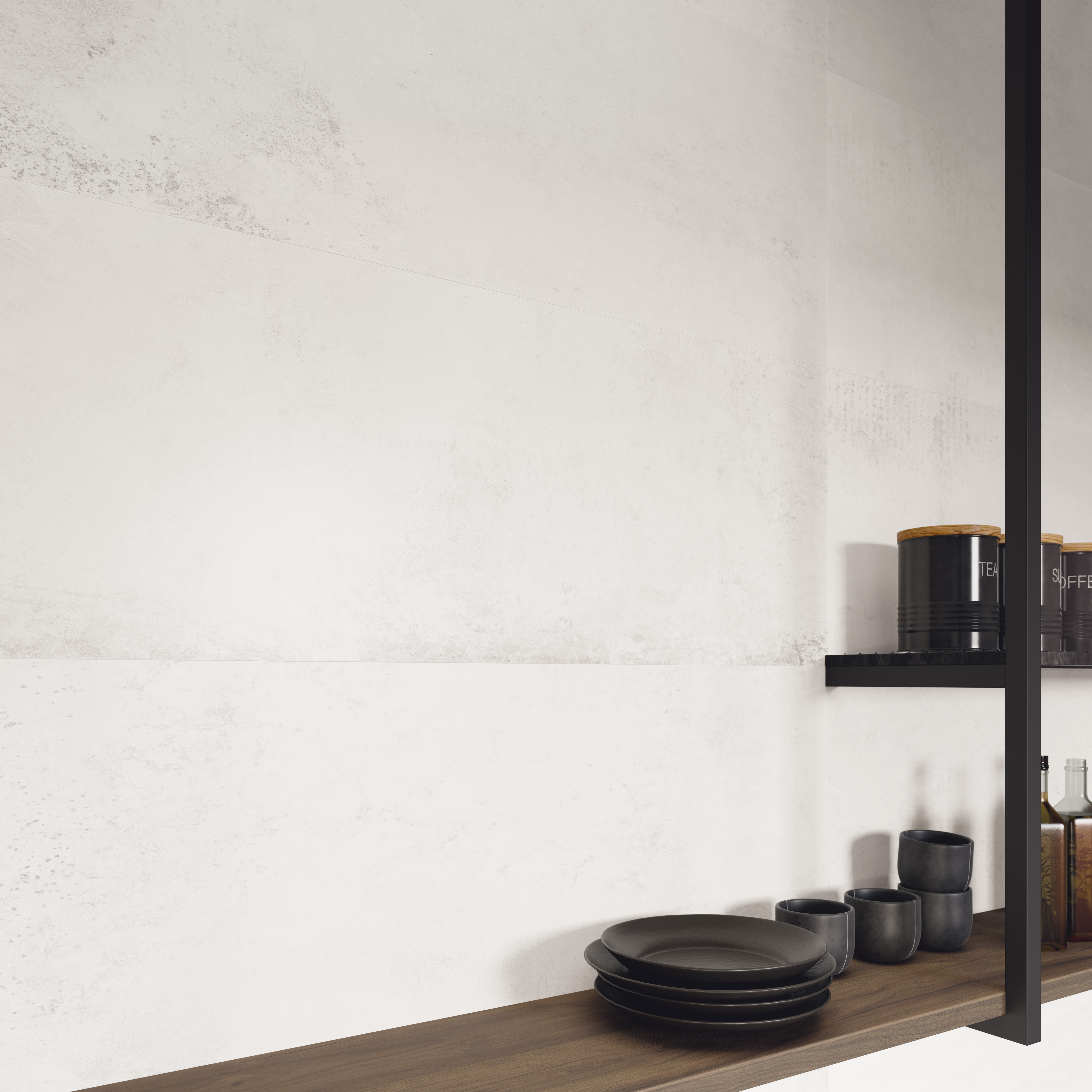 Azulejo cerámico distrito efecto cemento blanco 45x120 cm grespania