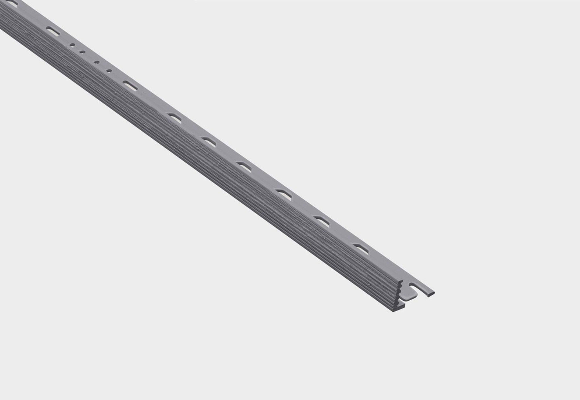 Perfil de esquina y borde externo de pvc ceniza int/ext 2.5m x1cm