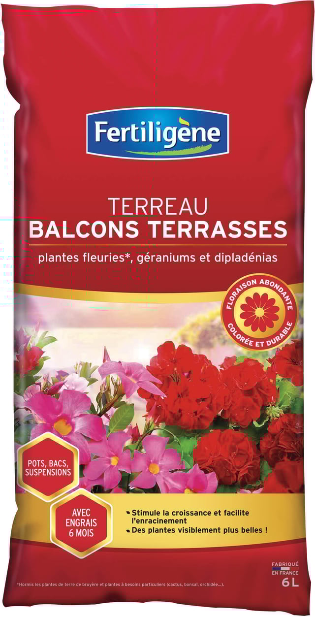 TERREAU BALCONS TERRASSES 6L