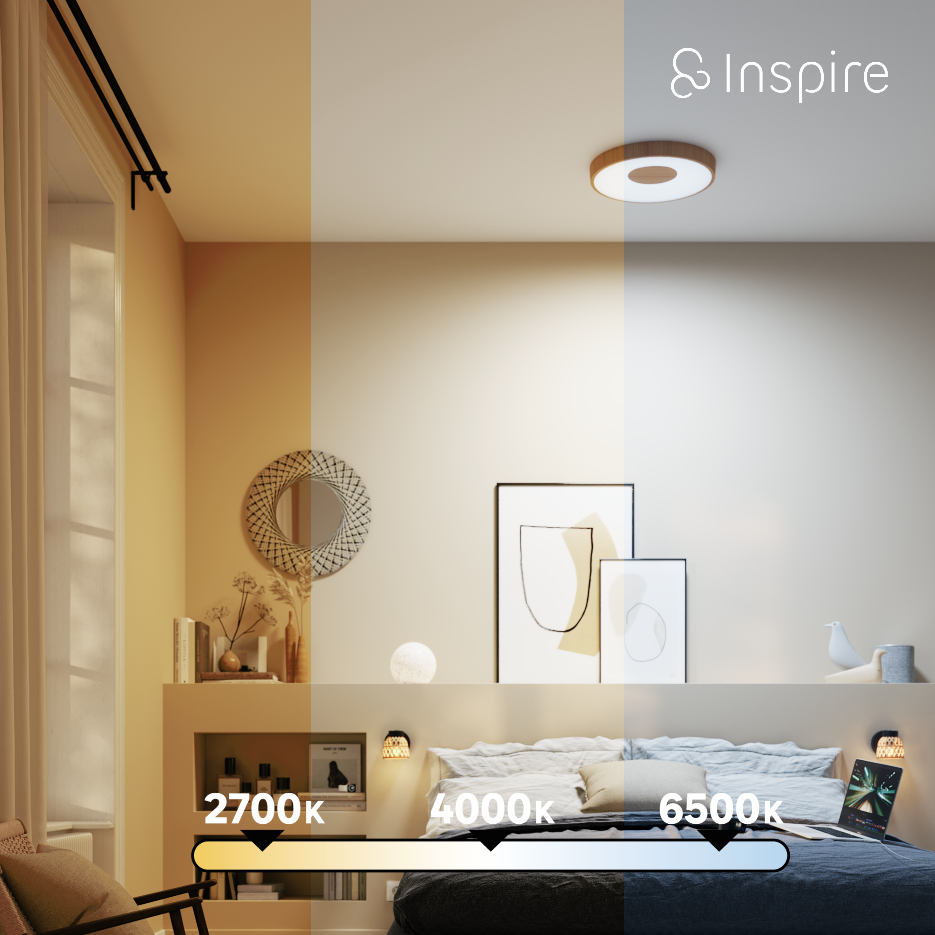 Plafon Piazo drewno śr. 48 cm LED Inspire - 8