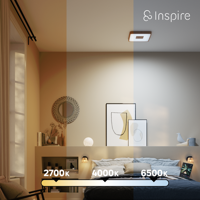 Plafon Piazo drewno śr. 38 cm LED Inspire