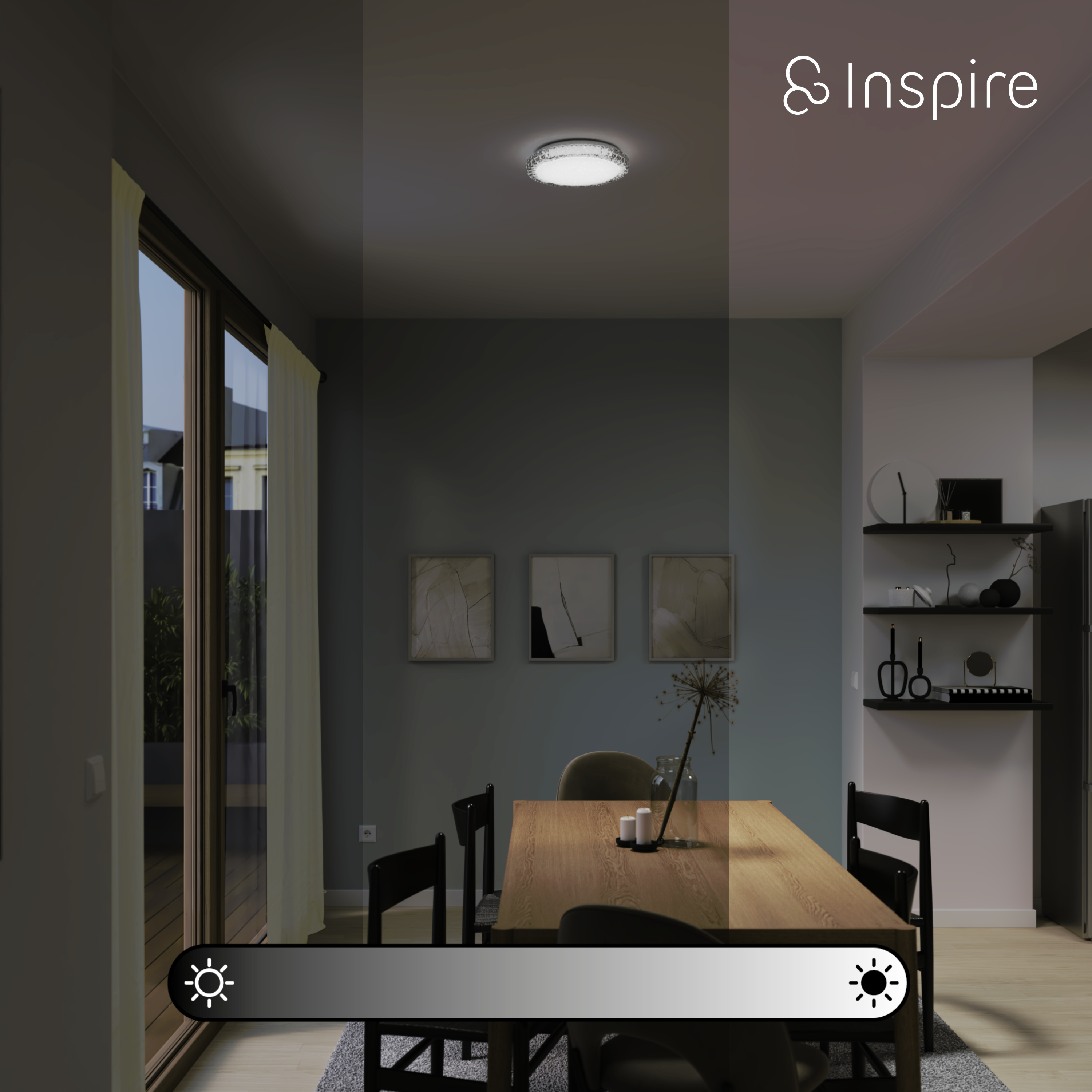 Plafonnier led, 1300 lumens, variation de blancs, Diamond, INSPIRE D.30cm - 7