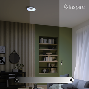 Plafonnier LED Piazo blanc, variation de lumière, D.38cm INSPIRE Leroy Merlin Les bons plans des petits projets avant l'été