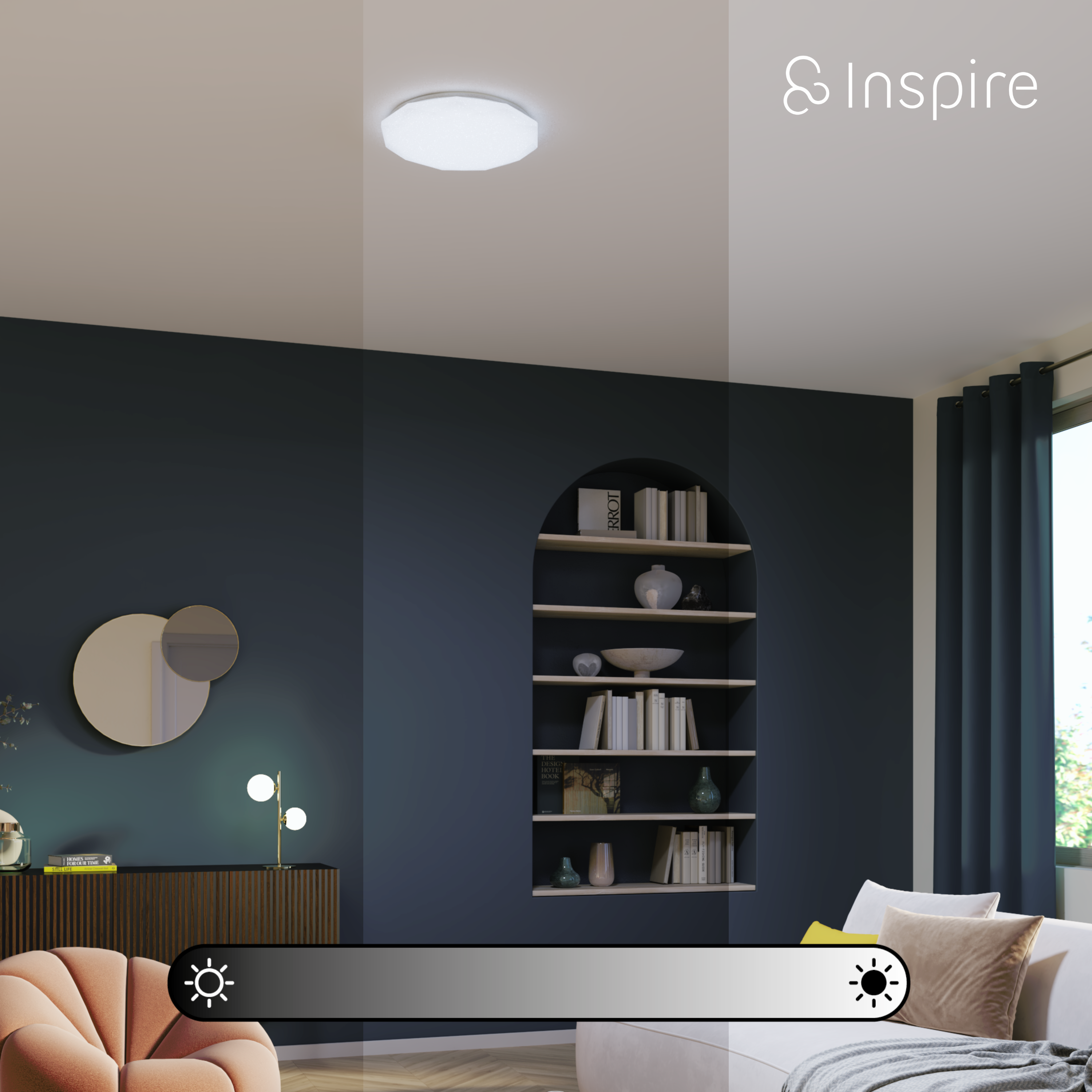 Plafonnier led intégrée design, variations de blancs, INSPIRE Lilly D.50 cm - 3