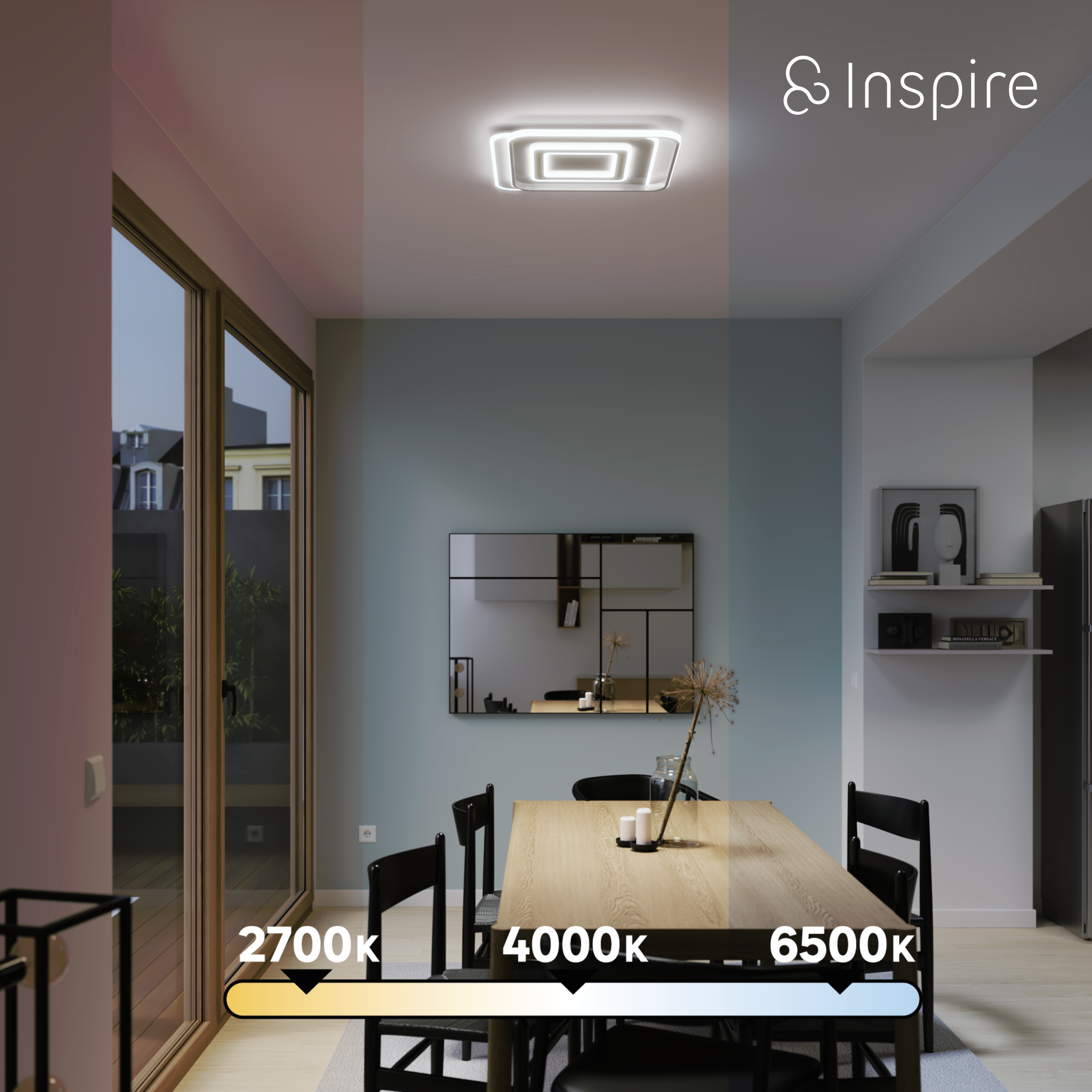 Plafon Emingo 48 cm z pilotem 13500 lm 2700-6500 K biały LED Inspire - 7