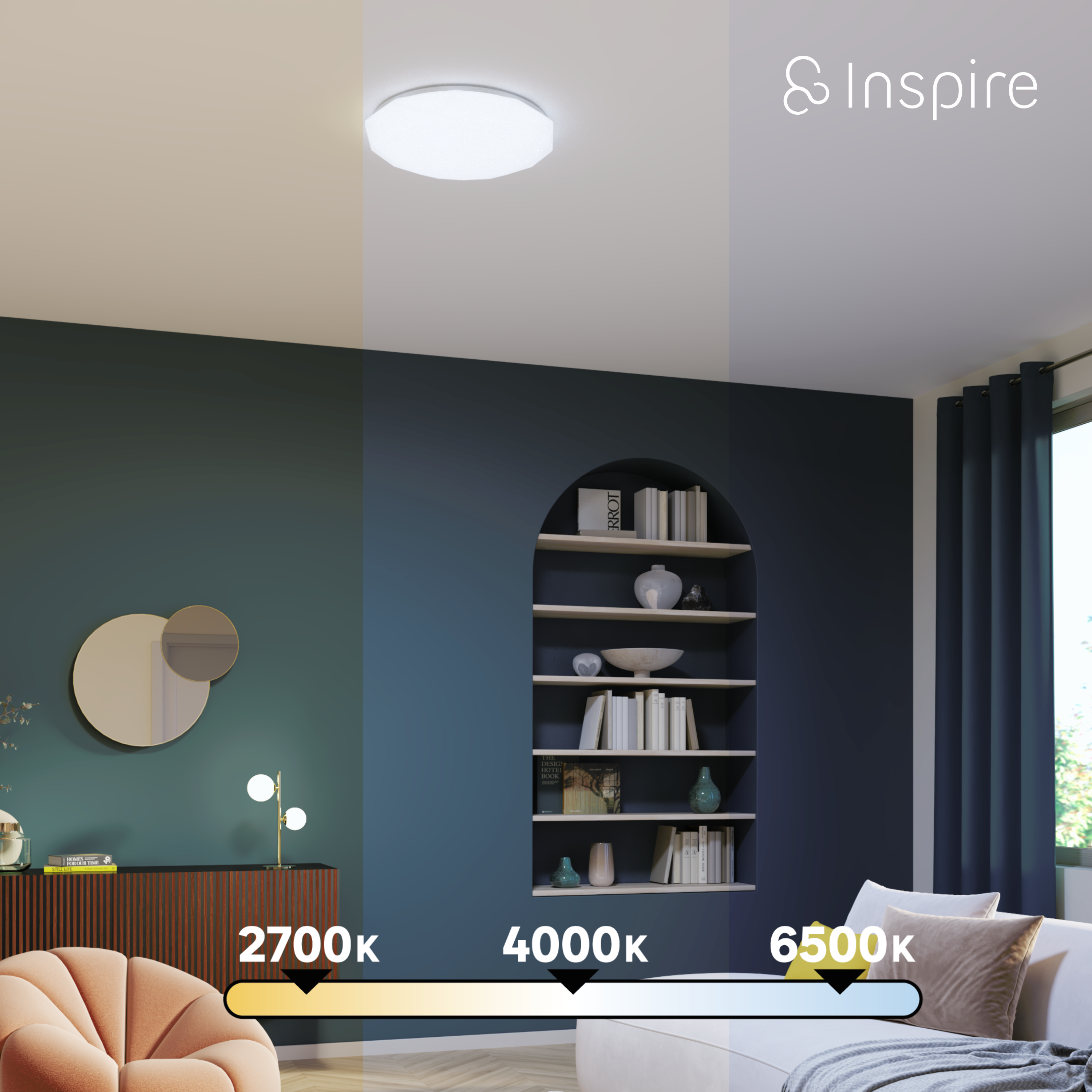 Candeeiro de teto 5700lm D60cm ferro Inspire - 6