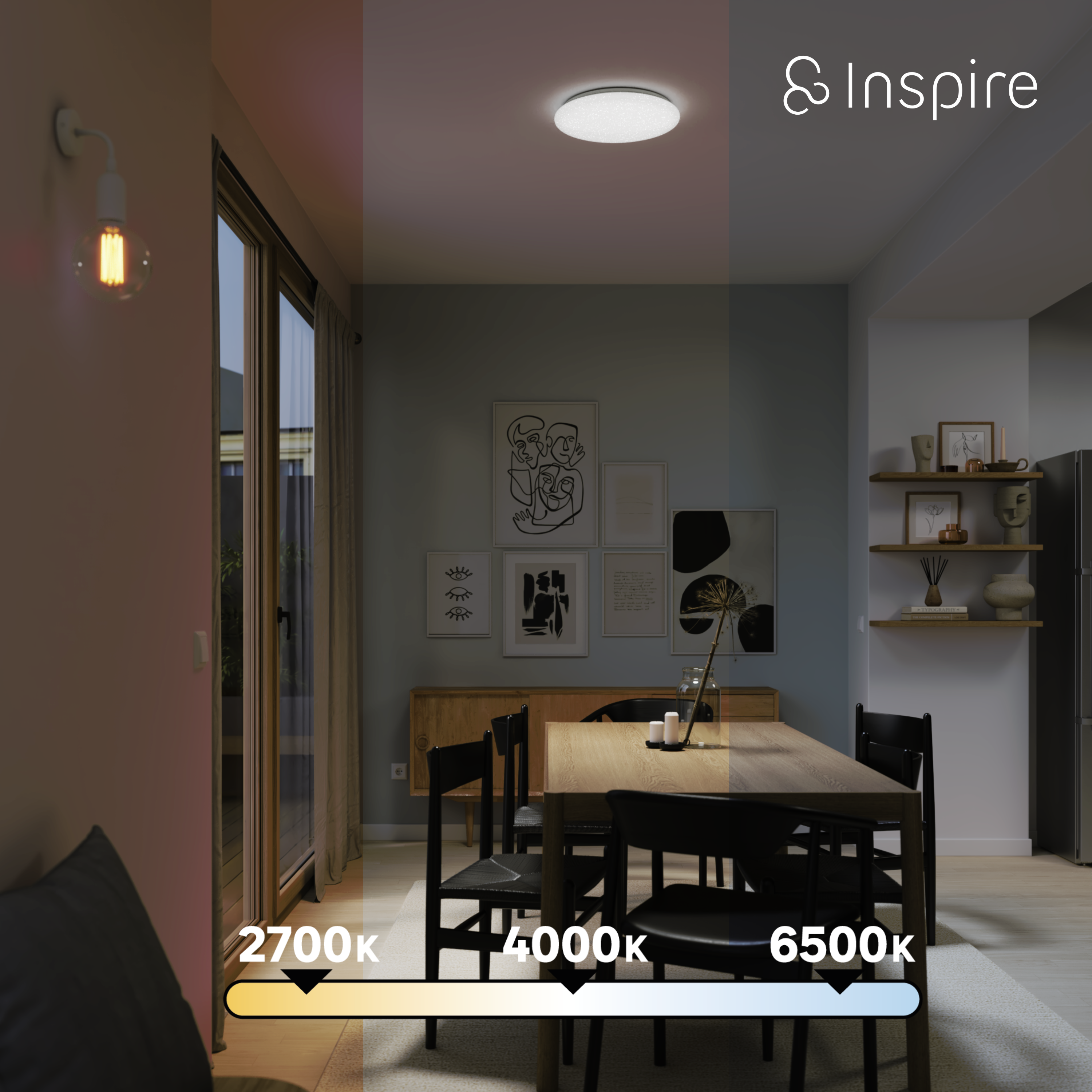 Candeeiro de teto INSPIRE MODICA STARRY 3000lm ferro - 6