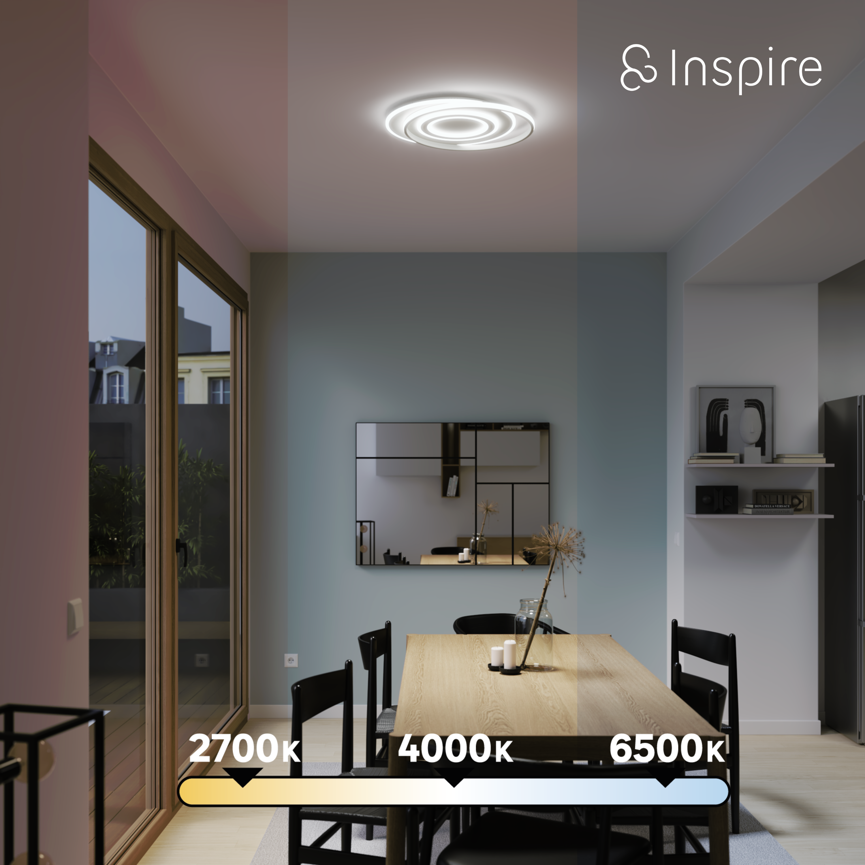 Plafon Emingo 48 cm z pilotem 13500 lm 2700-6500 K biały LED Inspire - 7