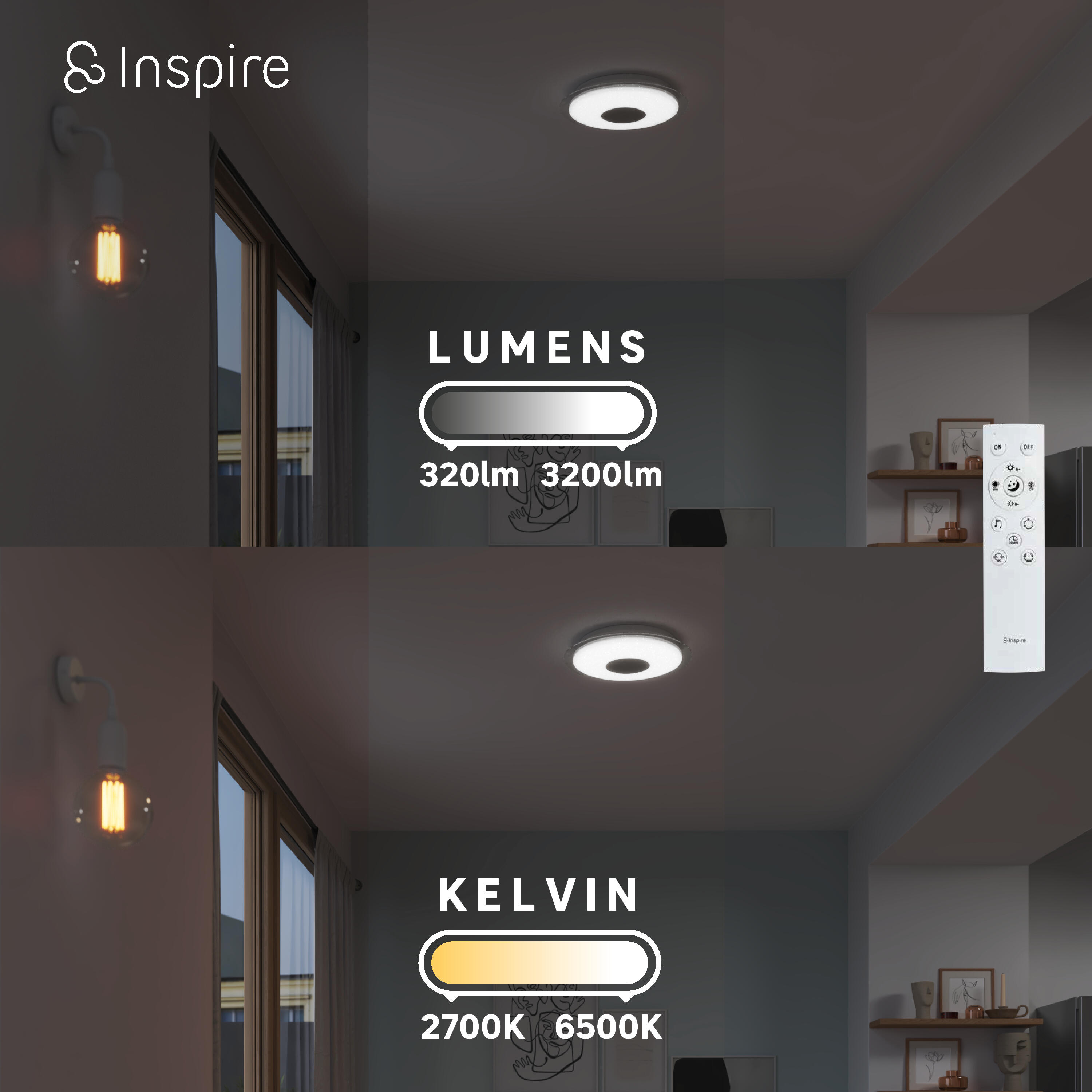 Candeeiro de teto Vizzini rgb Enki Inspire - 8