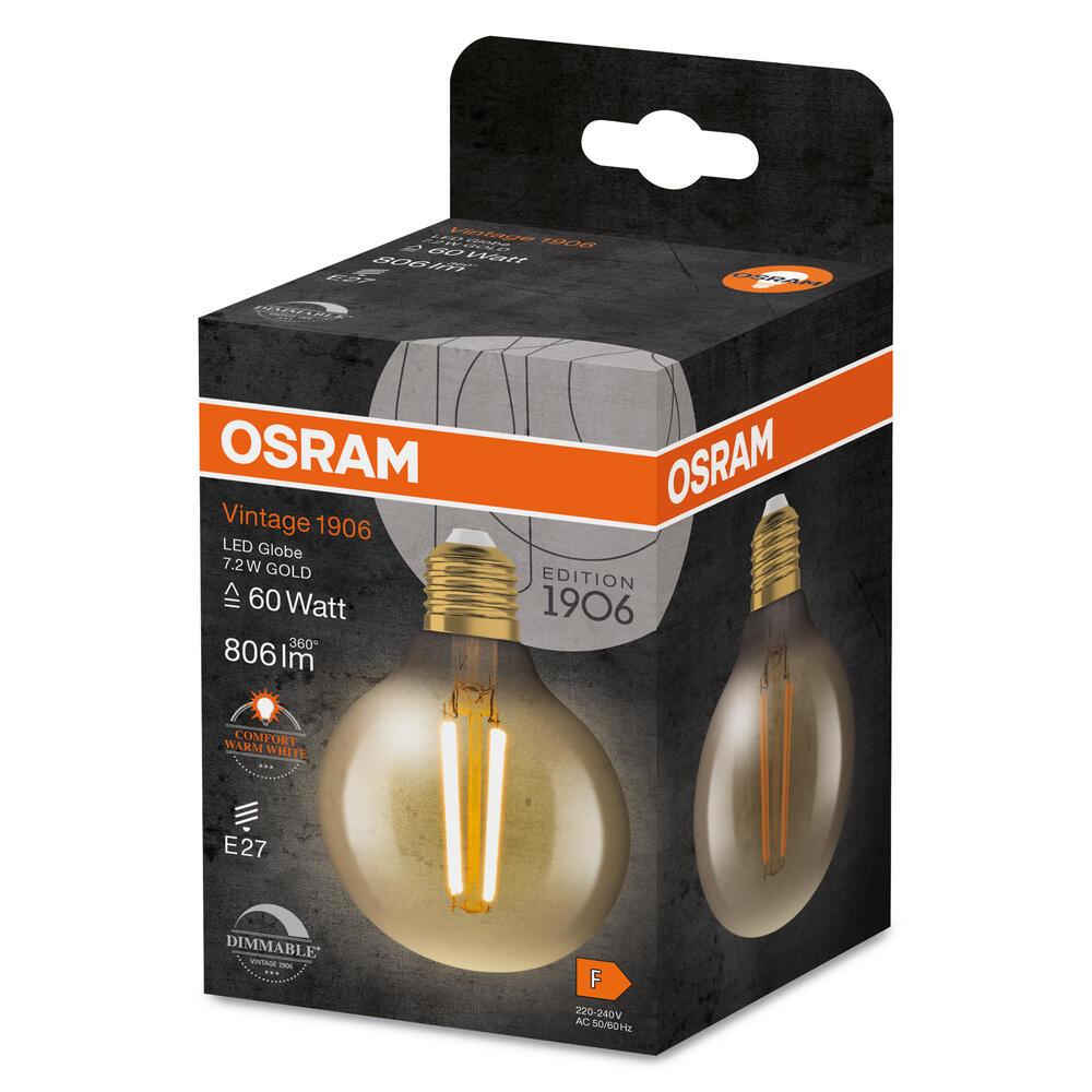 Ampoule led décorative, globe 80mm E27, 806lm, blanc chaud, dimmable, OSRAM - 2
