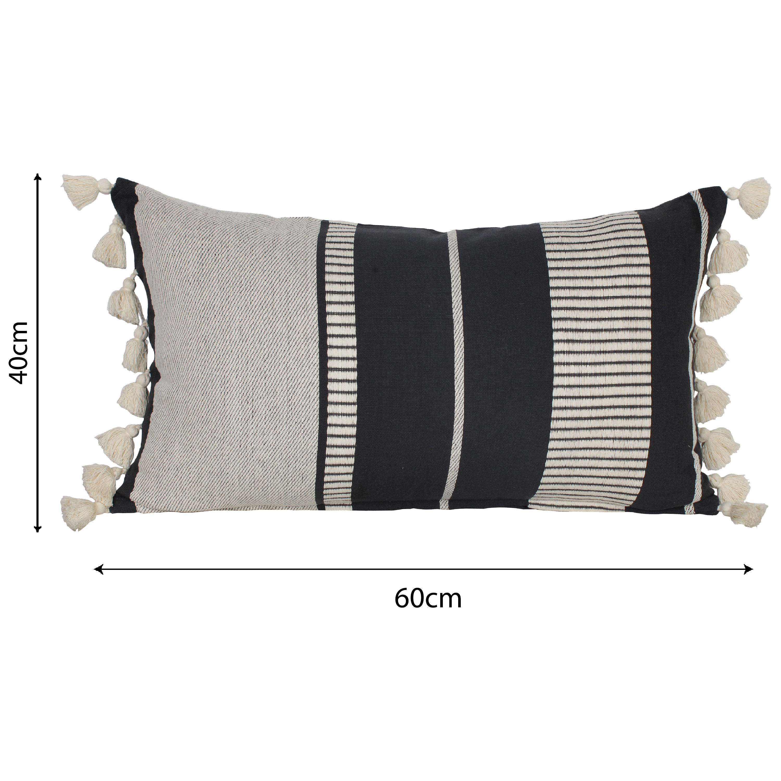 Coussin Casimir, noir / blanc l.40 x L.70 cm INSPIRE - 2
