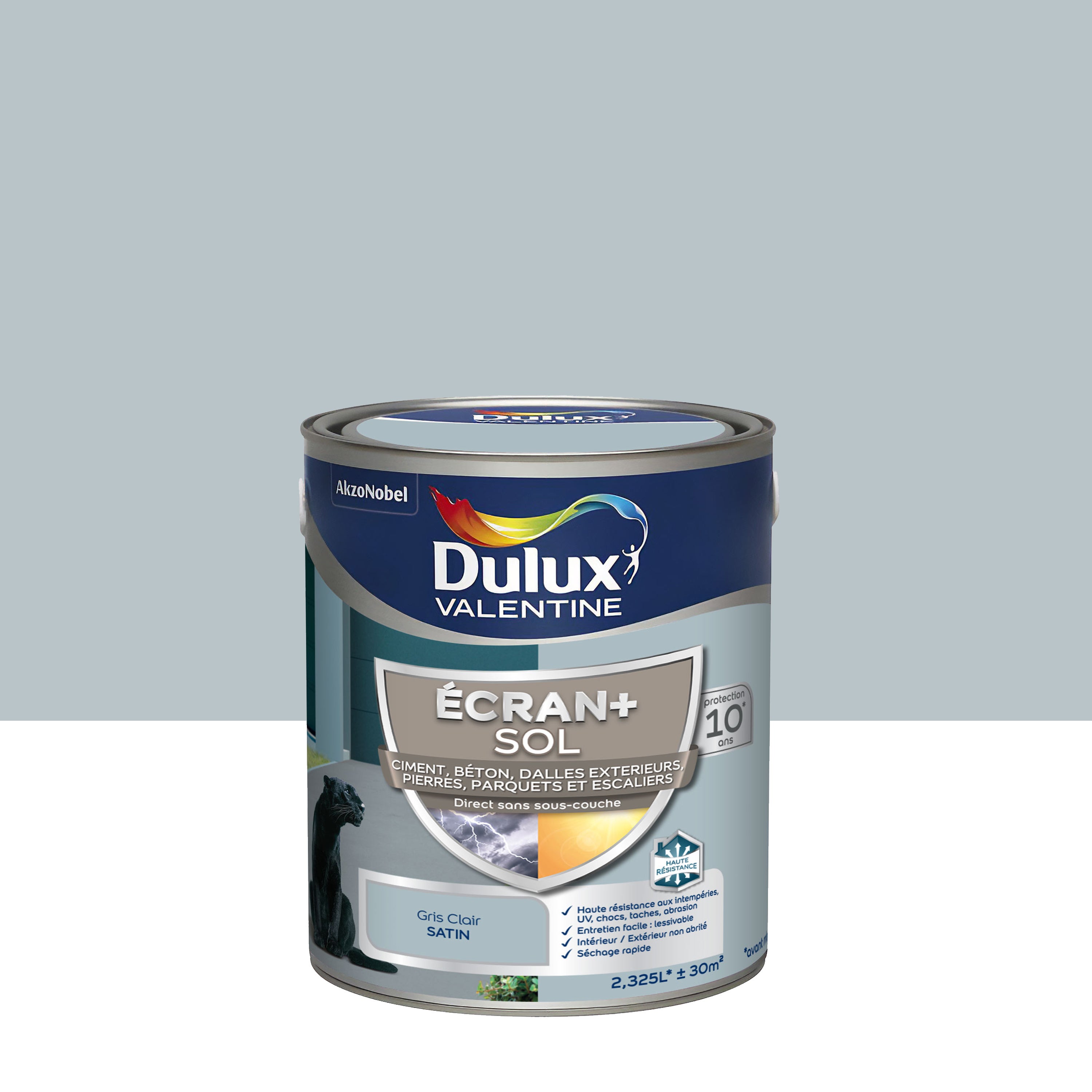 Peinture Rénovation Sol Bois Pep Up - Gris Clair Satiné 2,5 L, Résistante Au Piétinement - Pour Parquet, Escaliers