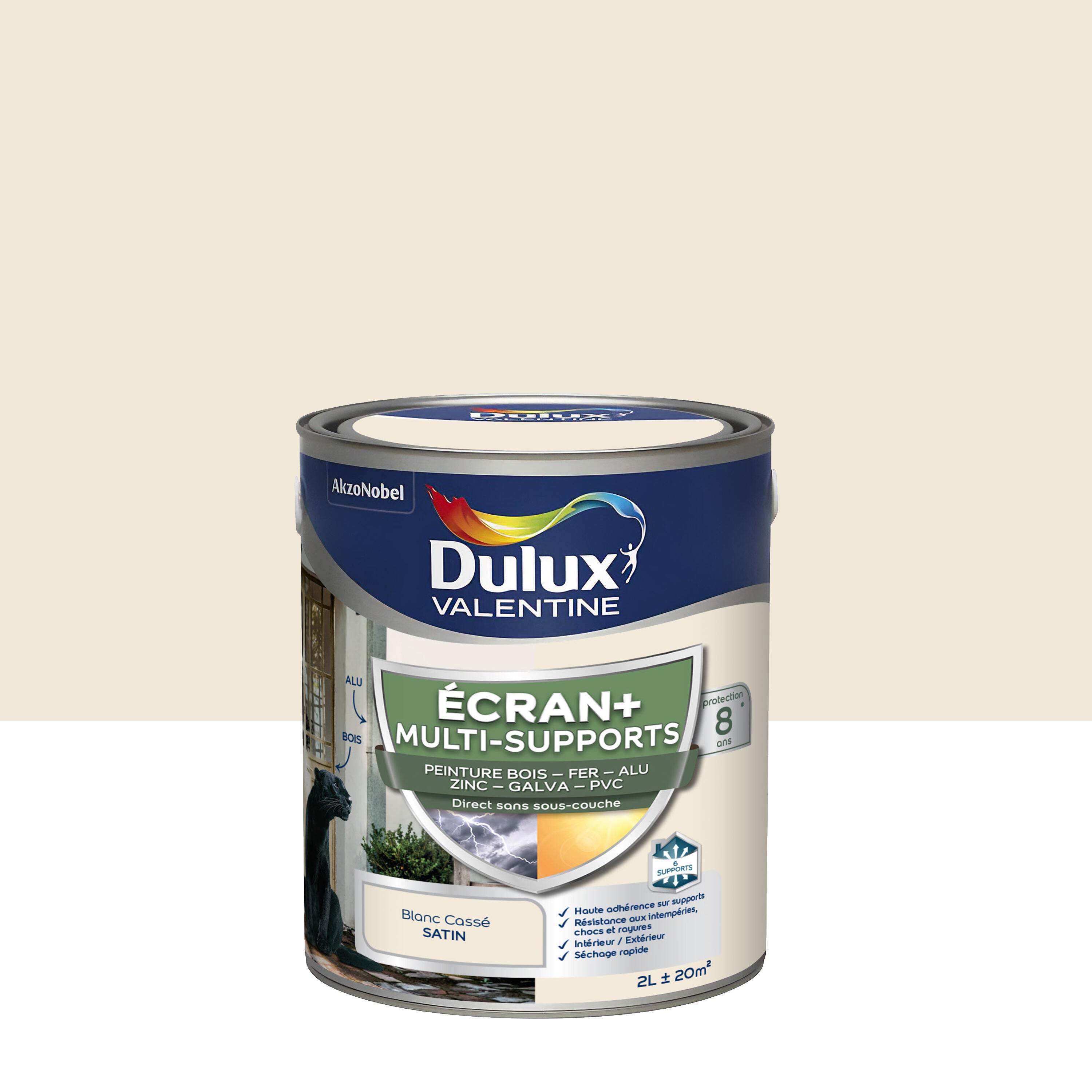 Peinture extérieure bois, fer, pvc Ecran+ DULUX VALENTINE blanc cassé satiné 2l Leroy Merlin