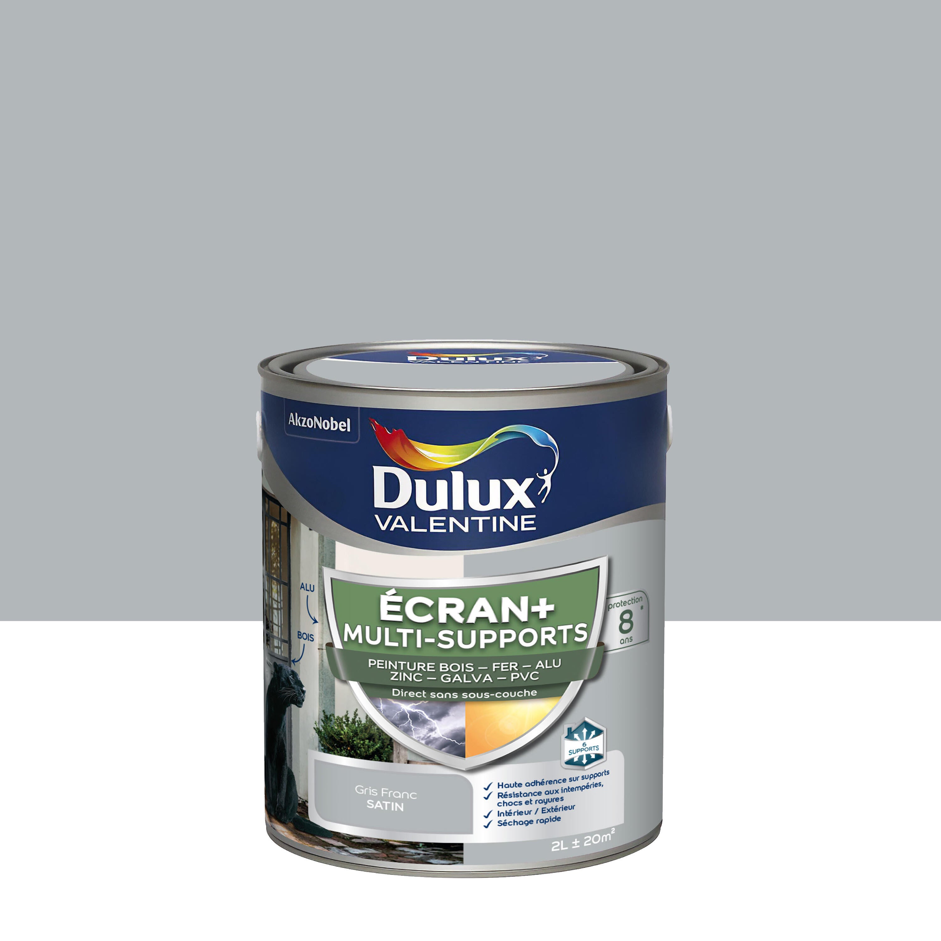 Peinture extérieure bois Ecran + DULUX VALENTINE gris anthracite satiné 2l main image 1