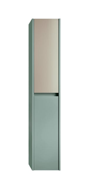Atena Colonna Reversibile Con Anta Push-Pull - Bianco Lucido, 30x22x110 Cm, 2 Ripiani In Vetro, Per Bagno O Soggiorno