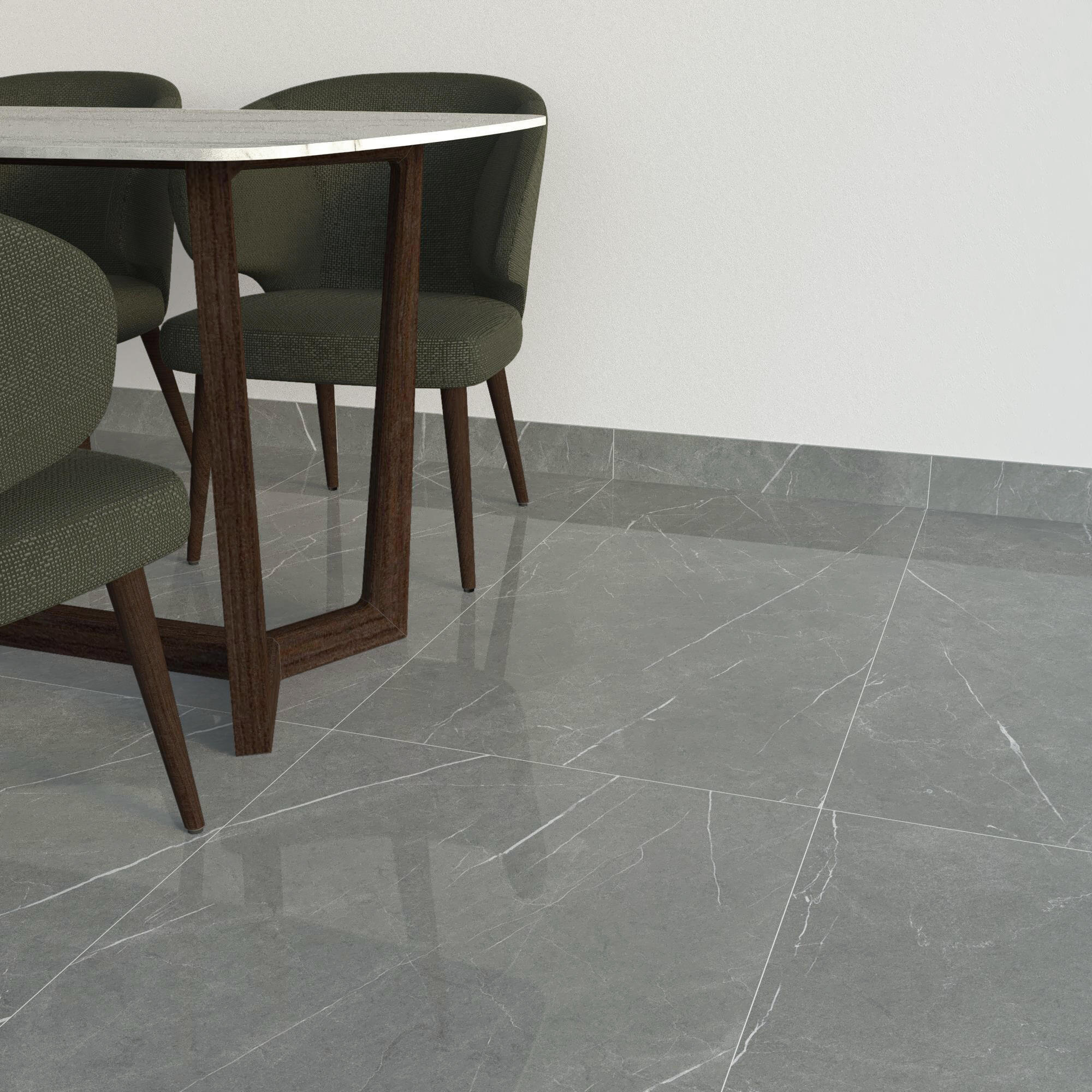 Piastrella battiscopa Eternal Dark in ceramica grigio lucido L 60 x H 10 cm x Sp 9 mm confezione da 9 ml - 2