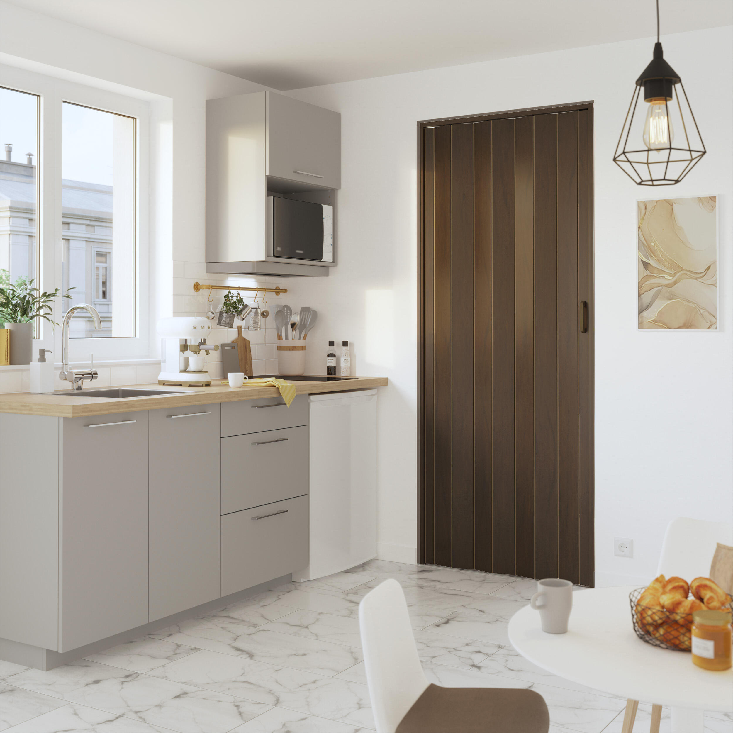 Porta de fole em PVC Artens 85x205 cm - 5
