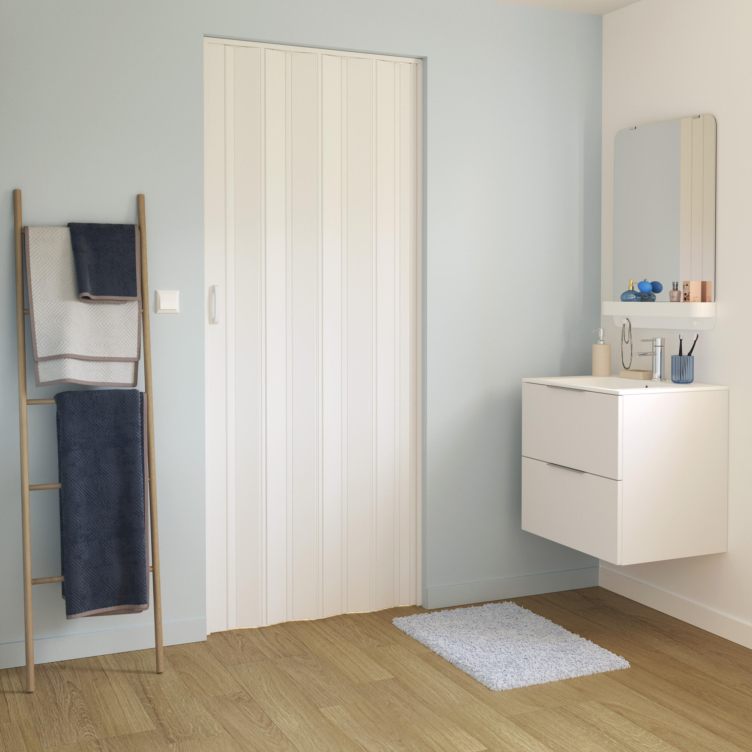 Porta de fole em PVC Artens 85x205 cm branco mate Primeiro Preço - 5