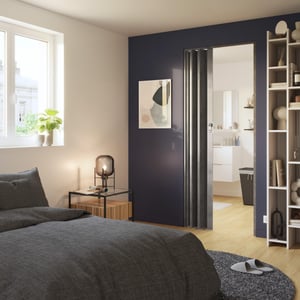 Porta A Soffietto Luciana In PVC - Riducibile, Reversibile, Antigraffio, Colore Noce Pastello, Made In Italy - Foto 2