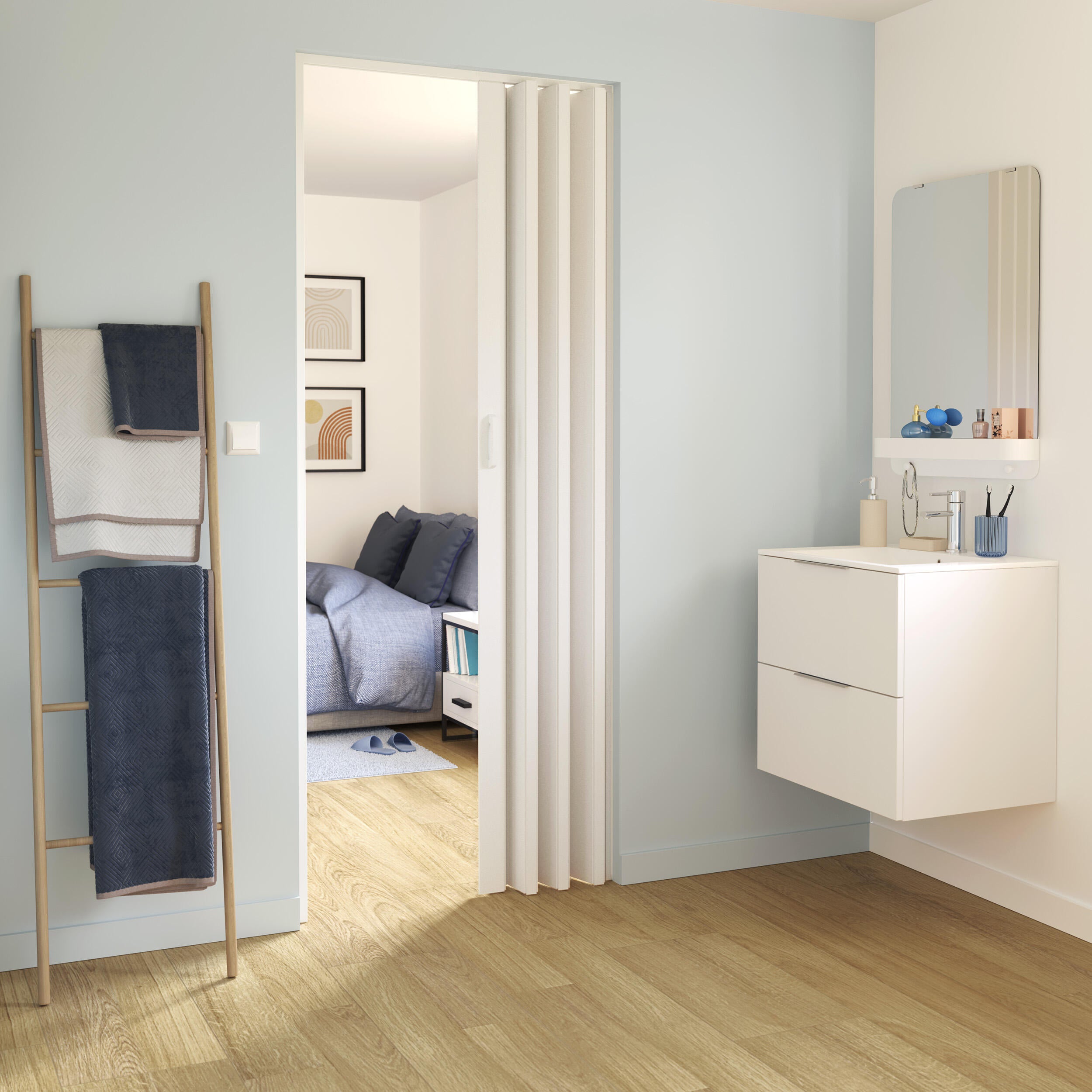 Porta de fole em PVC Artens 85x205 cm branco mate Primeiro Preço - 4