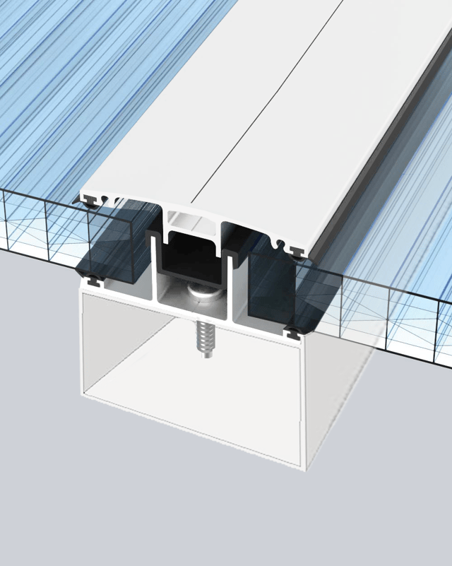 Kit rive portante pour plaque polycarbonate ep. 16 mm, L.4 m