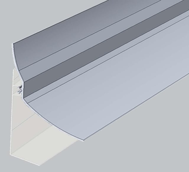 Faîtière contre mur pour plaque polycarbonate ep. 16 mm, L.4 m