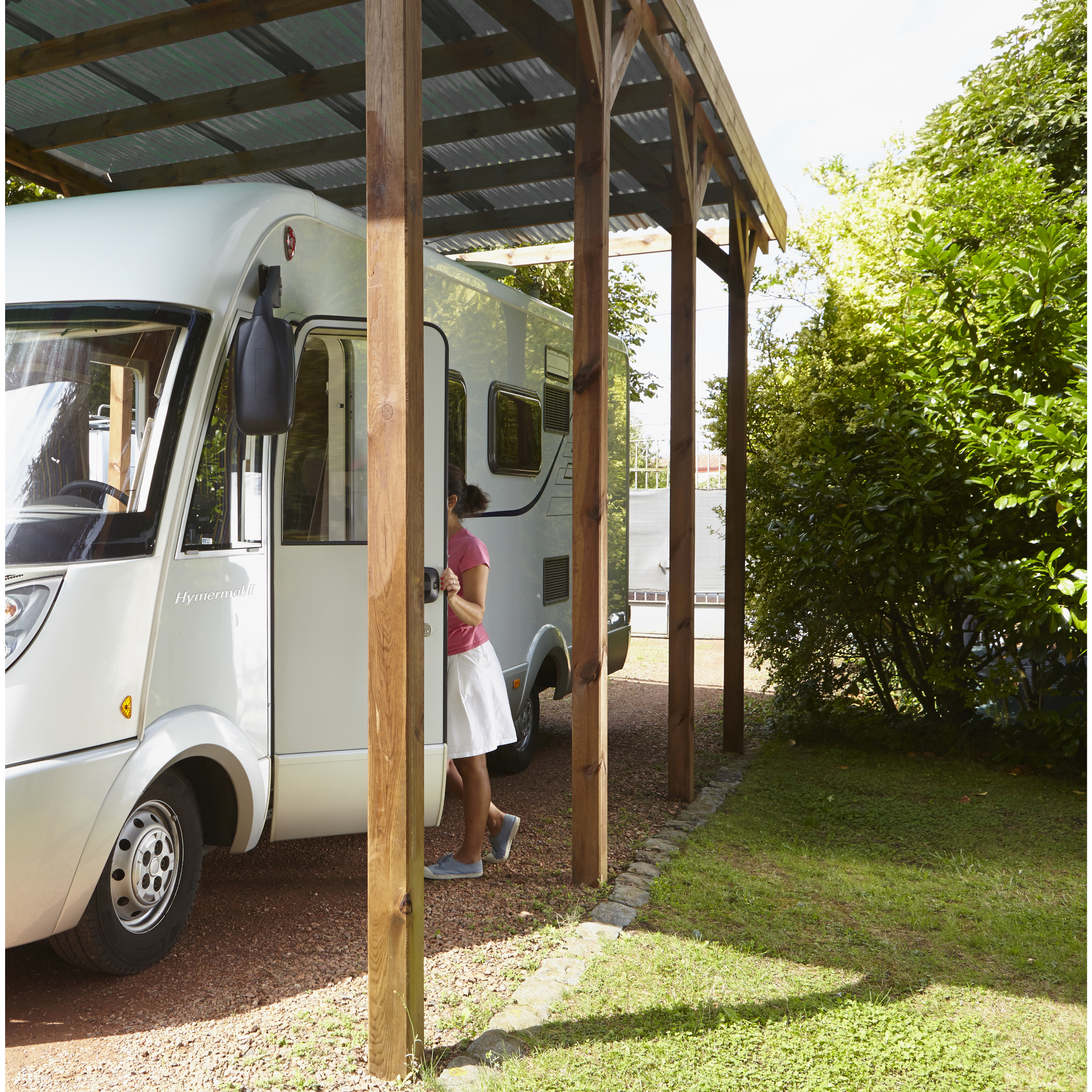 Carport bois Camping car, CERLAND, 28.6 m² - 2