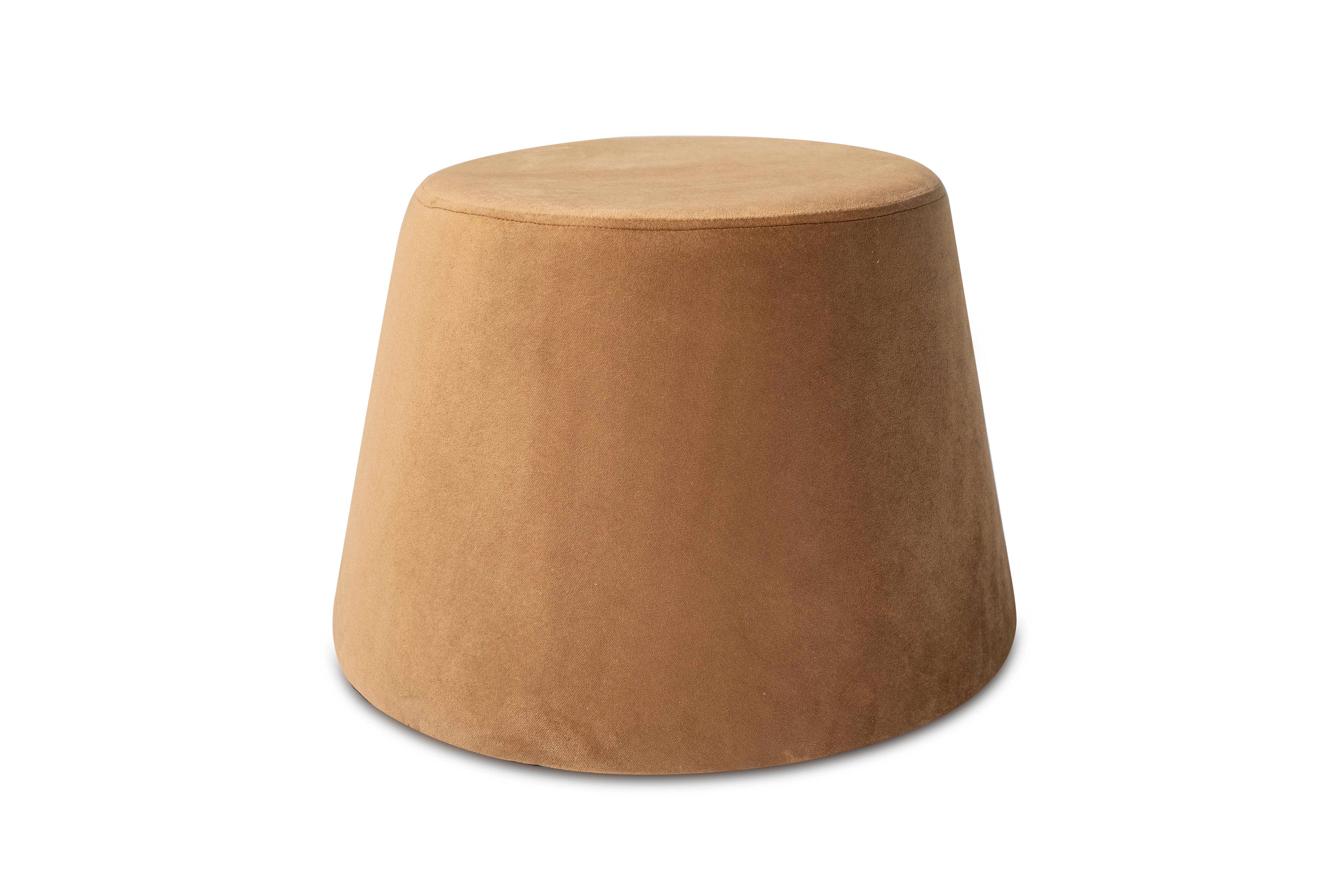 Puff decorativo algodón cilíndrico terciopelo gold 46x33cm