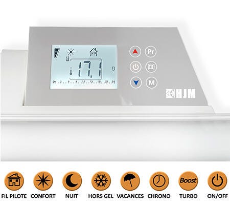 Radiateur électrique céramique 1500 W HJM Evelyn II horizontal blanc ...