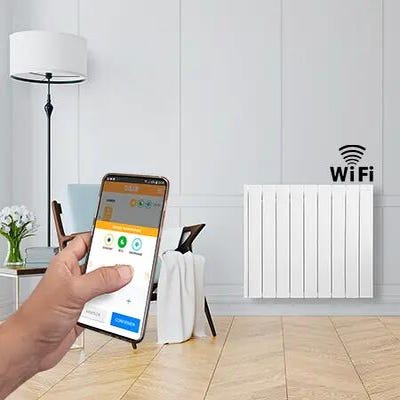 Radiateur électrique fixe 1000W - Connecté Wi-Fi - Fluide